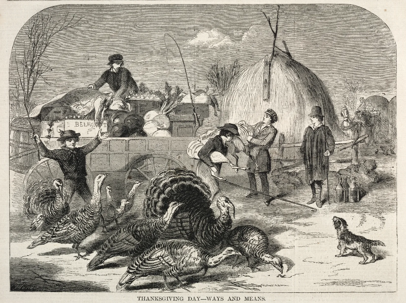 Thanksgiving Day Ways And Means Wall Art by Winslow Homer - Canvas Print
