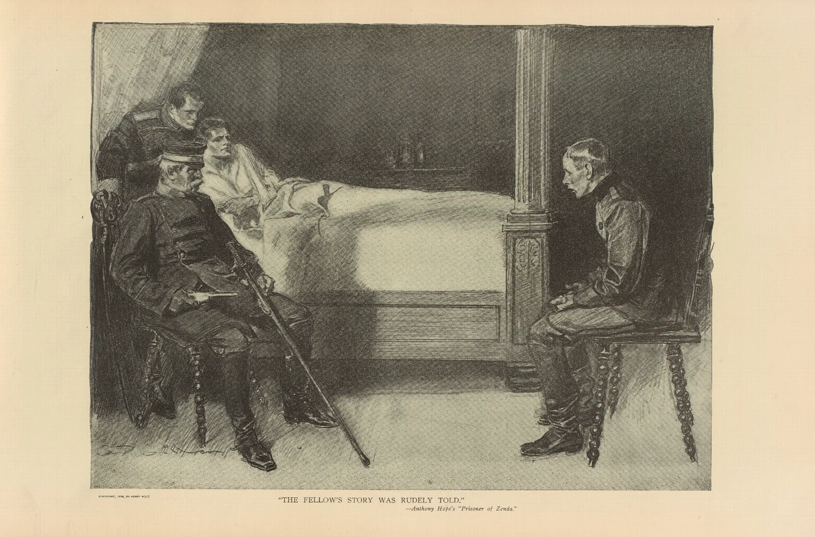 The Fellows Story Was Rudely Told Wall Art by Charles Dana Gibson - Canvas Print
