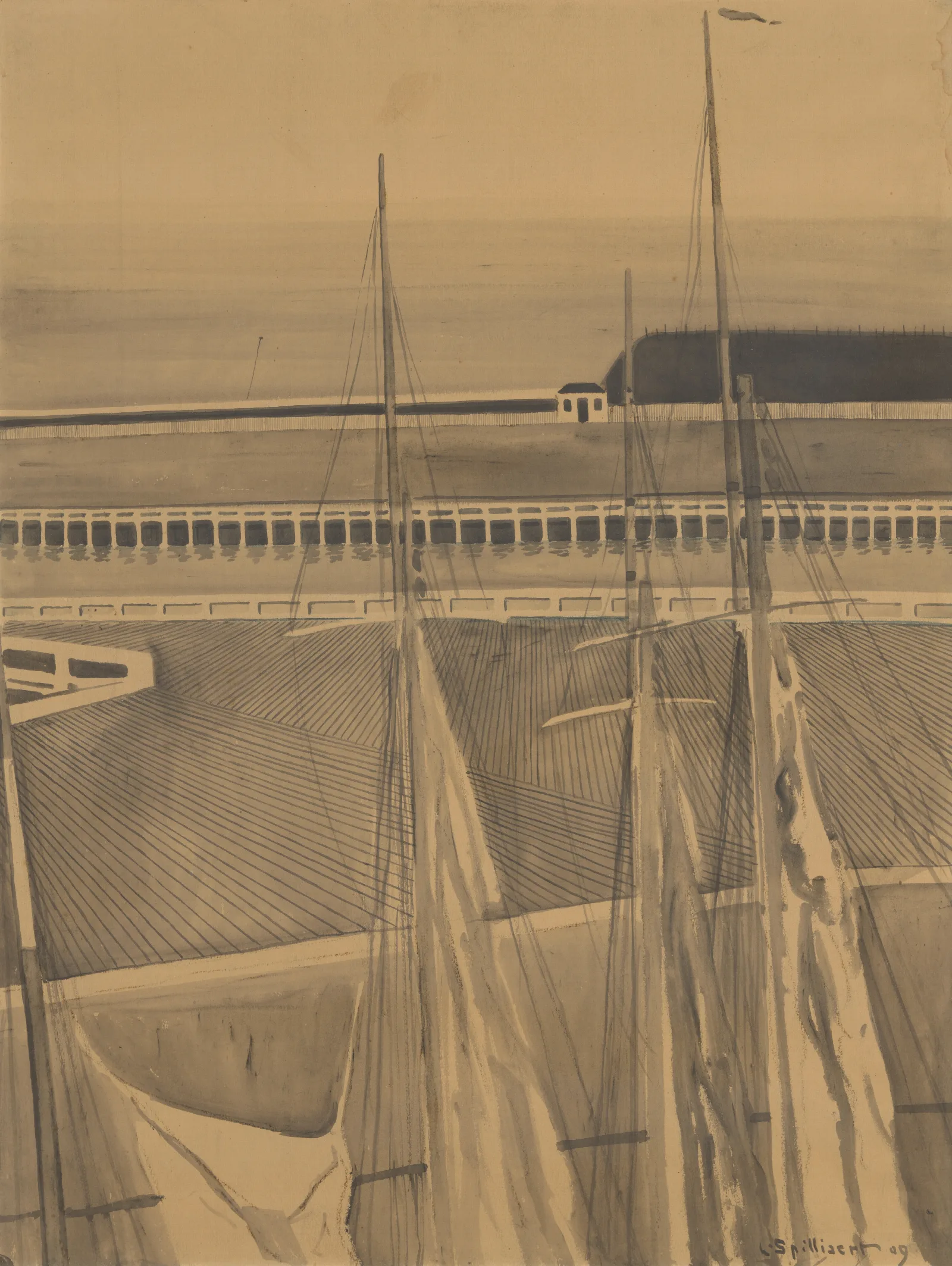 De Haven Te Oostende Wall Art by Léon Spilliaert - Canvas Print