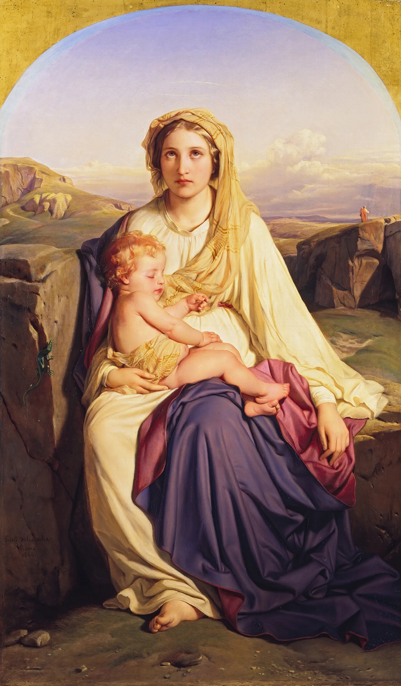 The Virgin And Child 10 Wall Art by Paul Delaroche - Canvas Print