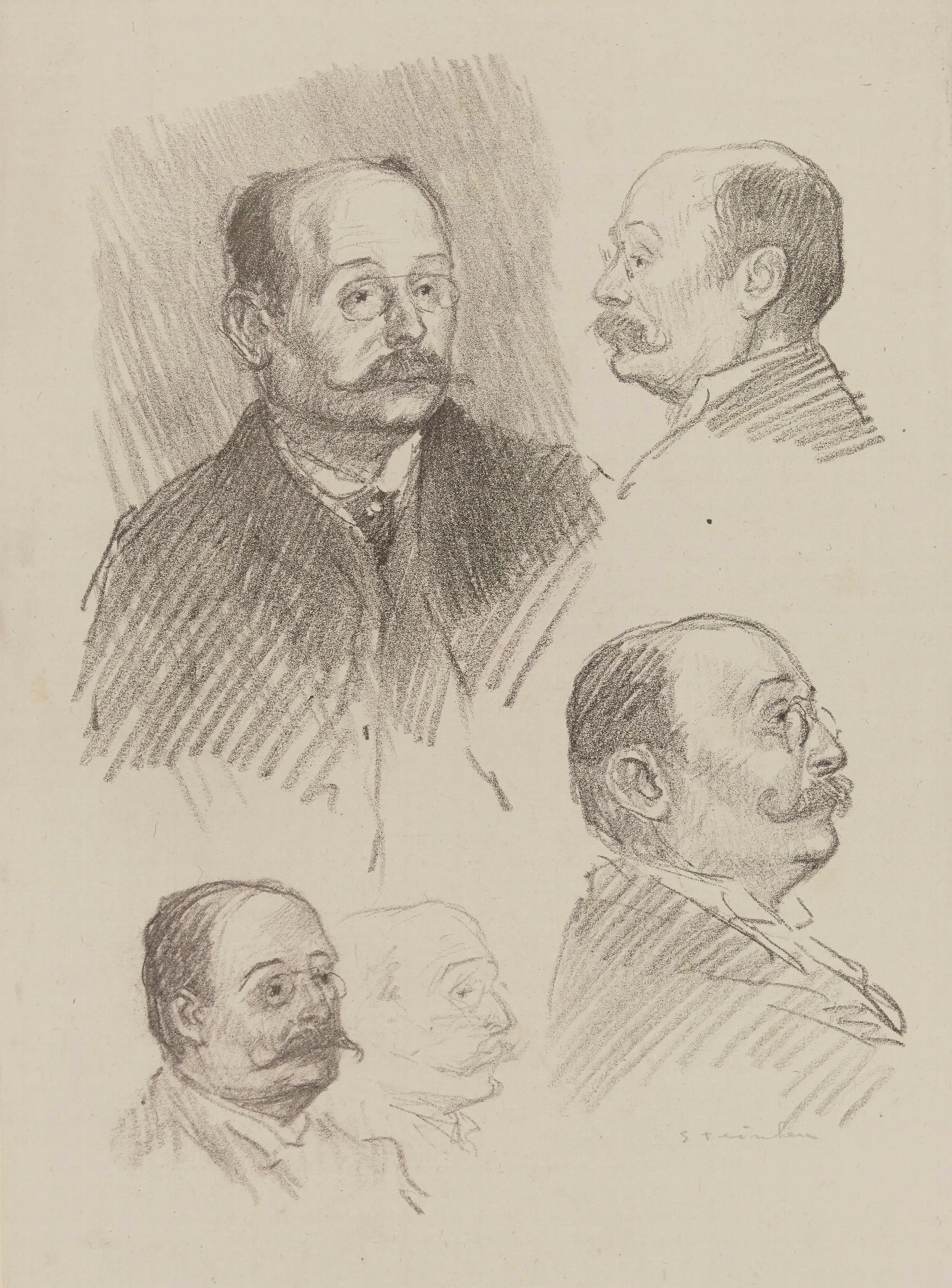 Portrait Dhomme A Binocles Wall Art by Théophile Alexandre Steinlen - Canvas Print
