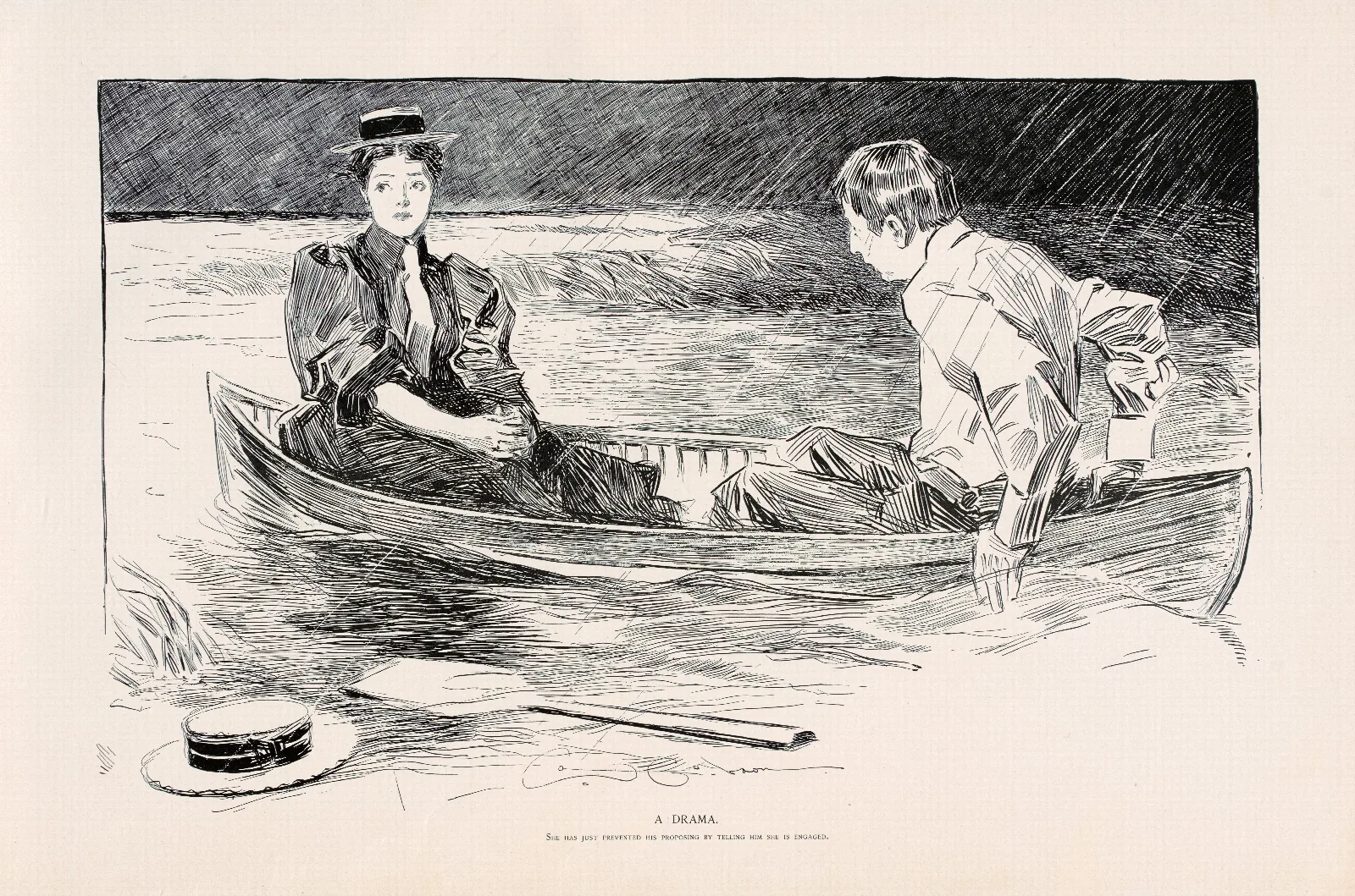 A Drama Wall Art by Charles Dana Gibson - Canvas Print
