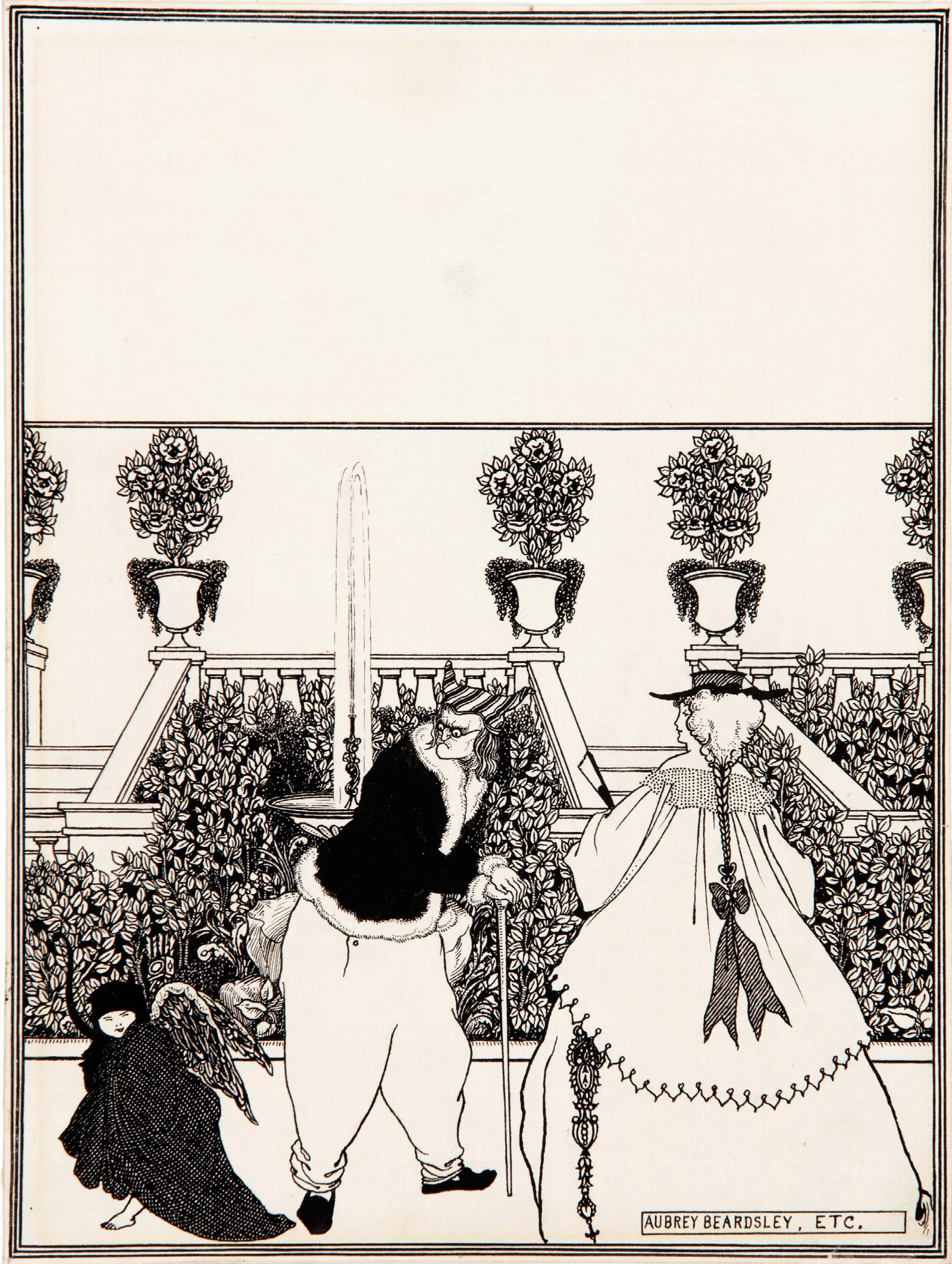 The Driving Of Cupid From The Garden Wall Art by Aubrey Vincent Beardsley - Canvas Print