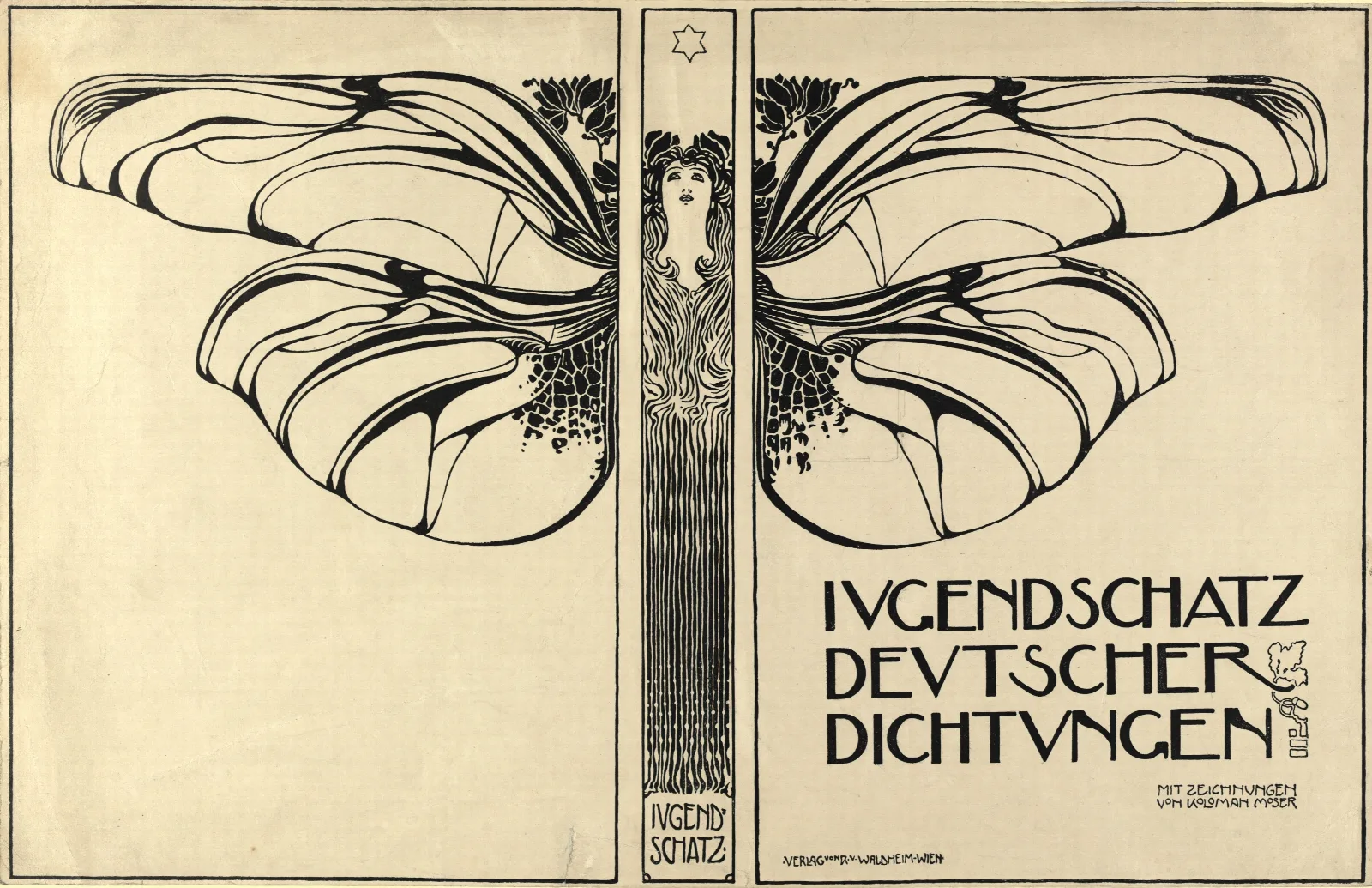 Buchillustrationen Einbandentwurf Fur Jugendschatz Deutscher Dichtung Wall Art by Koloman Moser - Canvas Print
