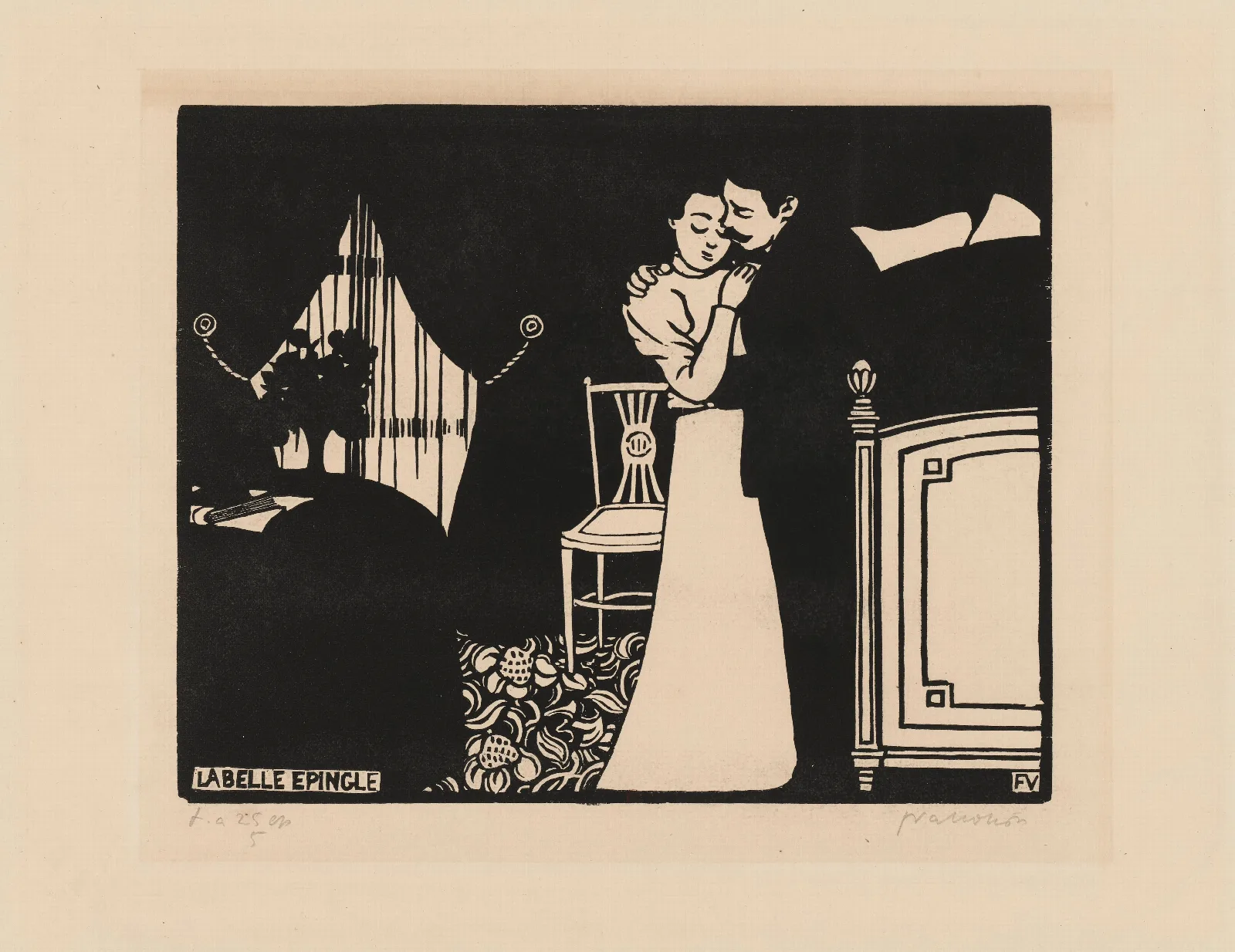 The Fine Pin La Belle Epingle Wall Art by Félix Vallotton - Canvas Print