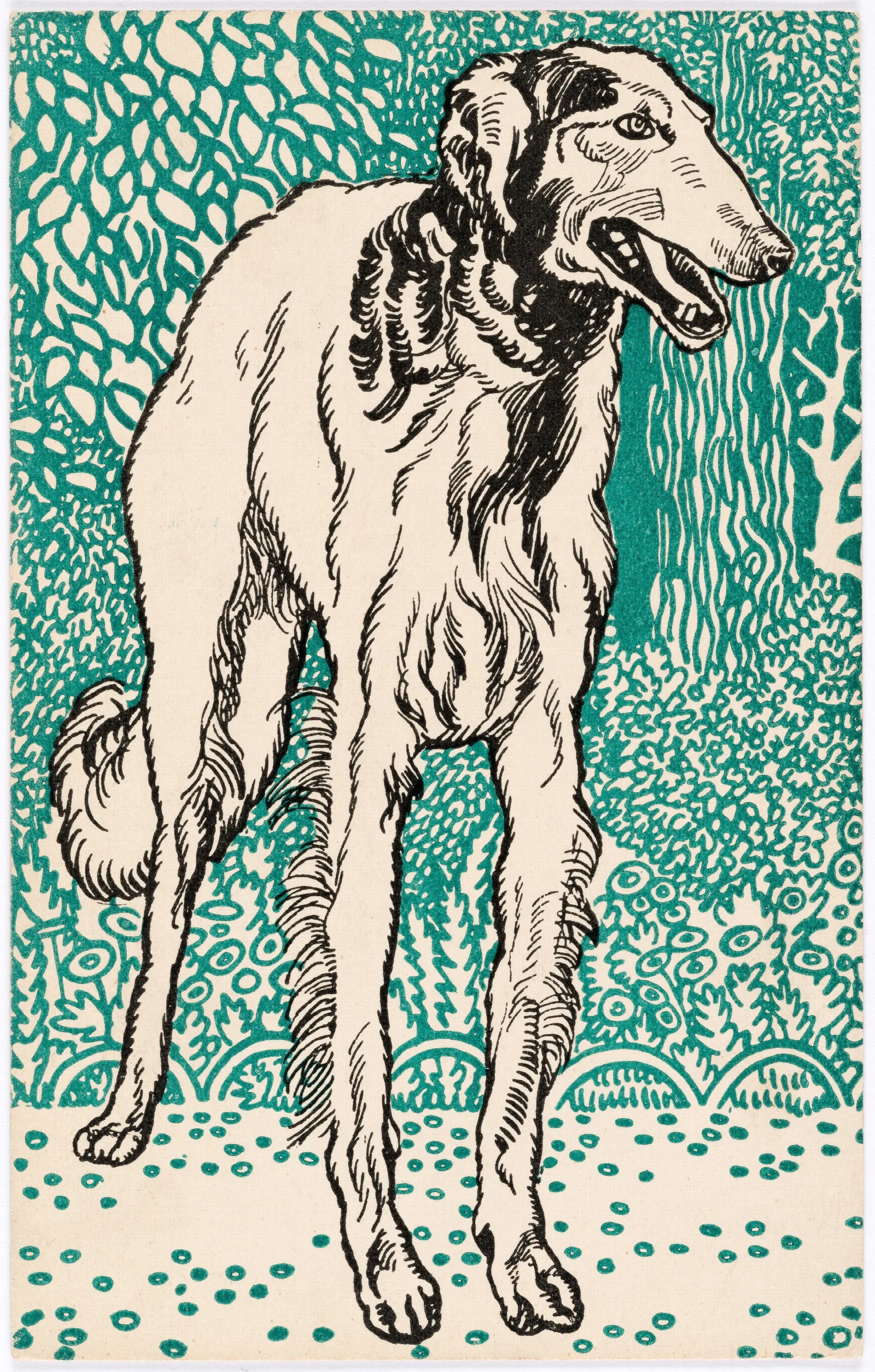 Nr 677 Windhund Wall Art by Moriz Jung - Canvas Print