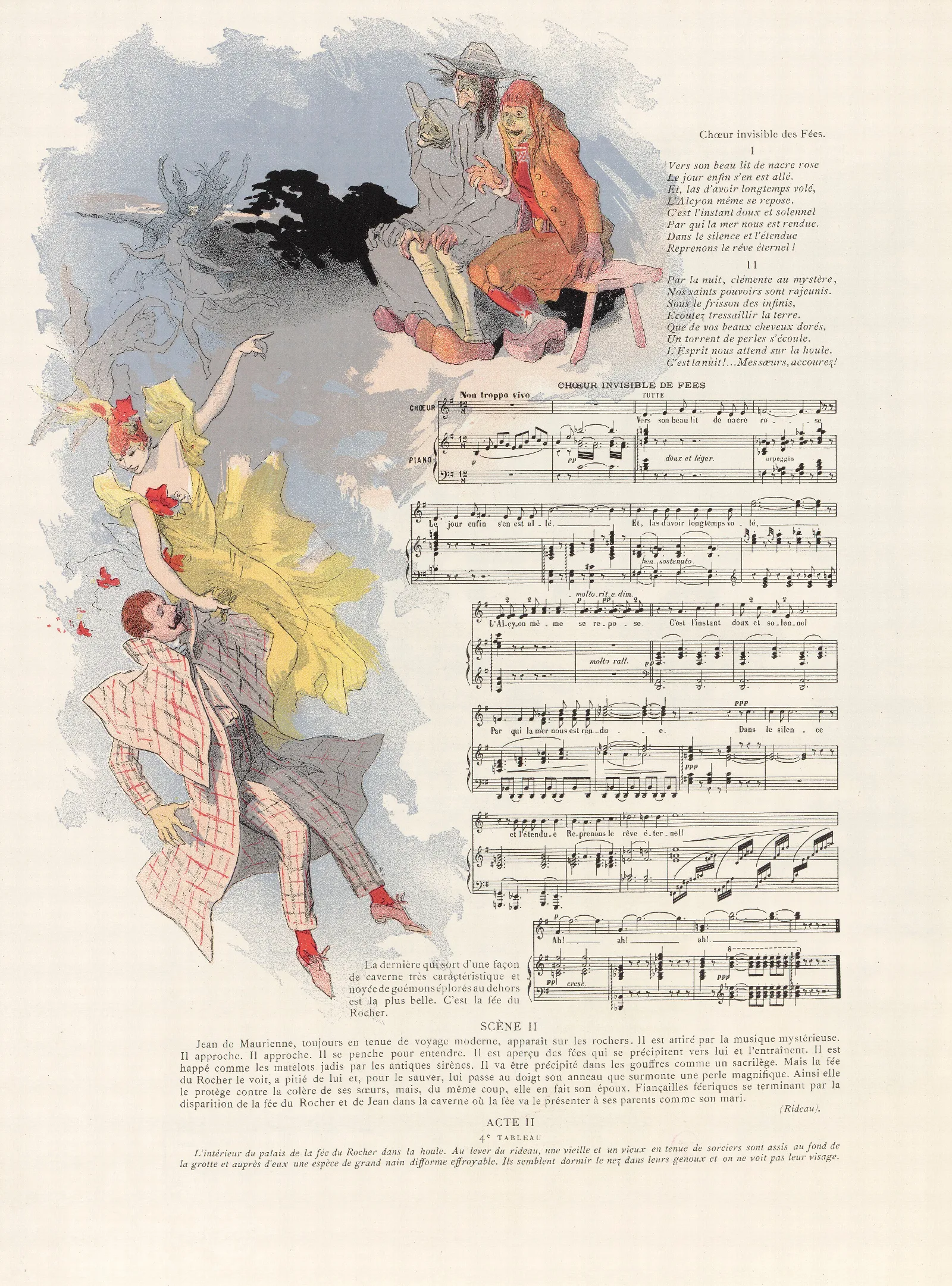 La Fee Du Rocher Pl 6 Wall Art by Jules Chéret - Canvas Print