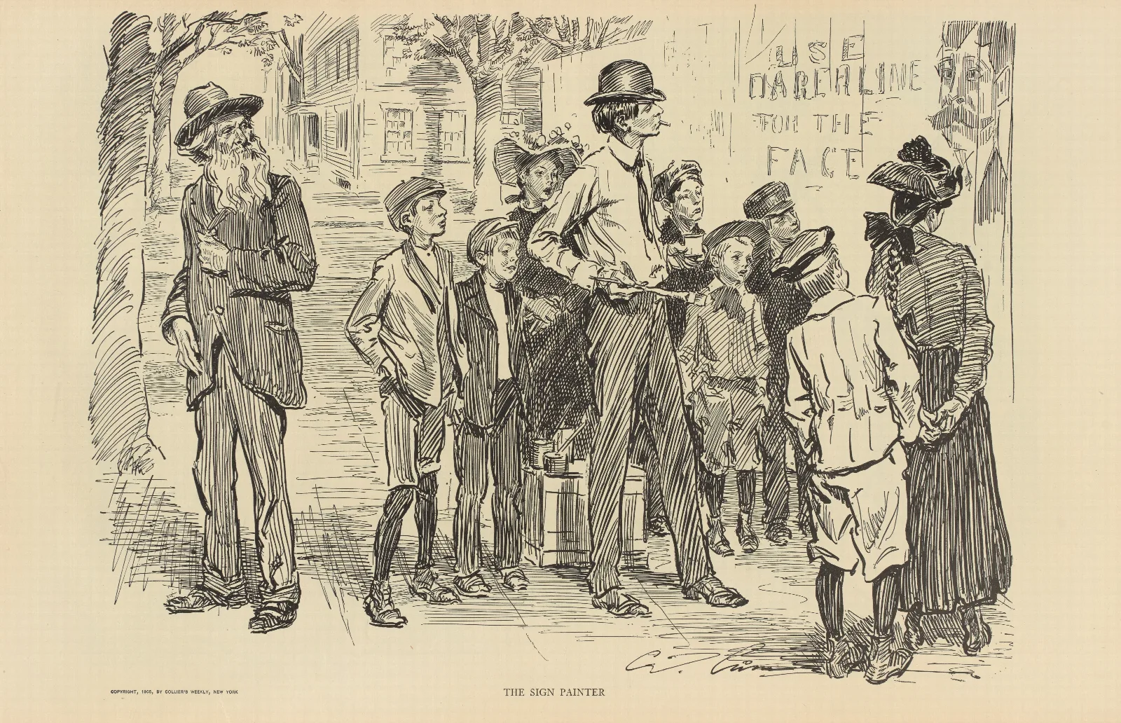 The Sign Painter Wall Art by Charles Dana Gibson - Canvas Print