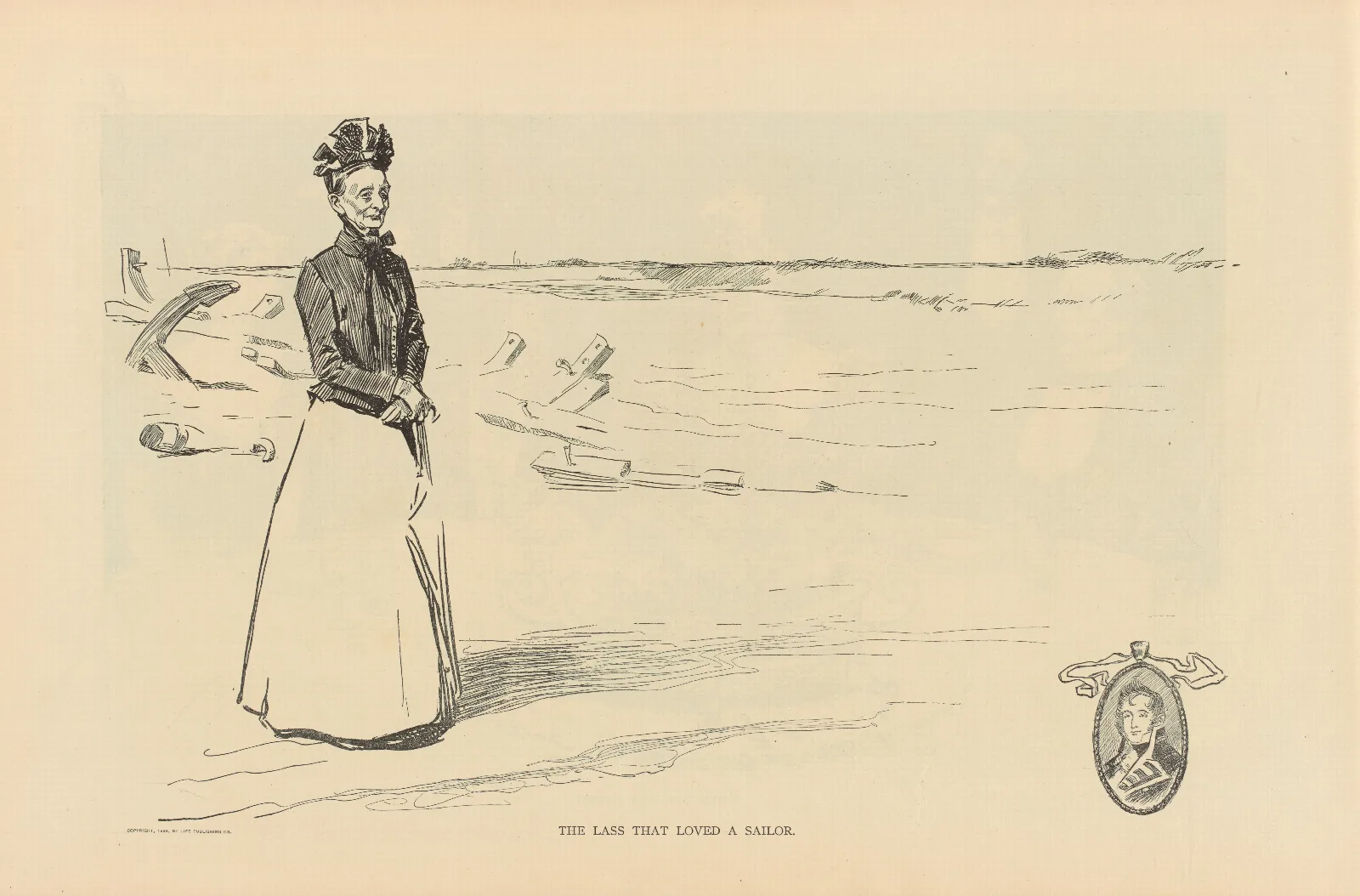 The Lass That Loved A Sailor Wall Art by Charles Dana Gibson - Canvas Print