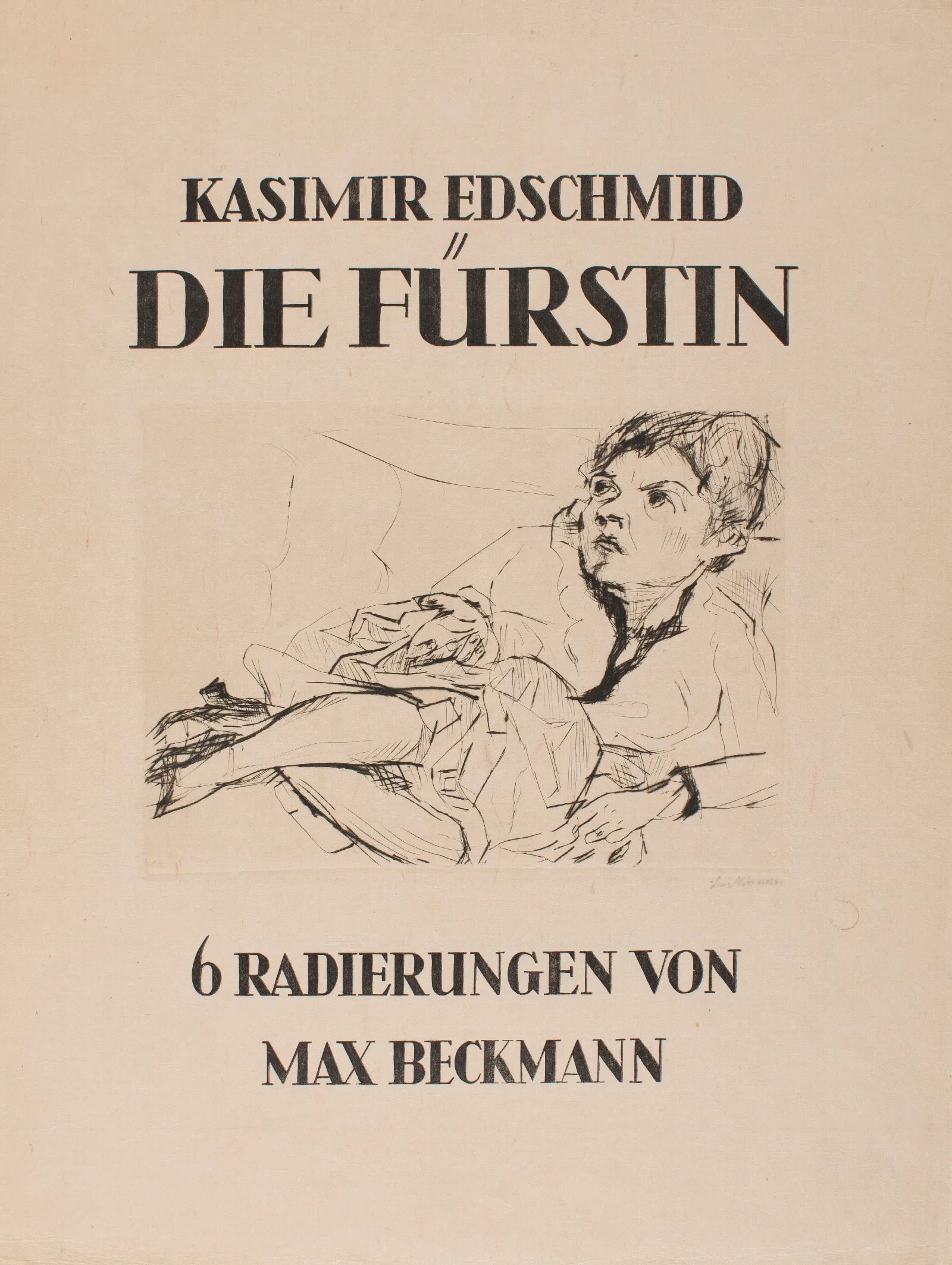Woman On A Sofa Friedel Battenberg Title Sheet From The Suite The Duchess Wall Art by Max Beckmann - Canvas Print