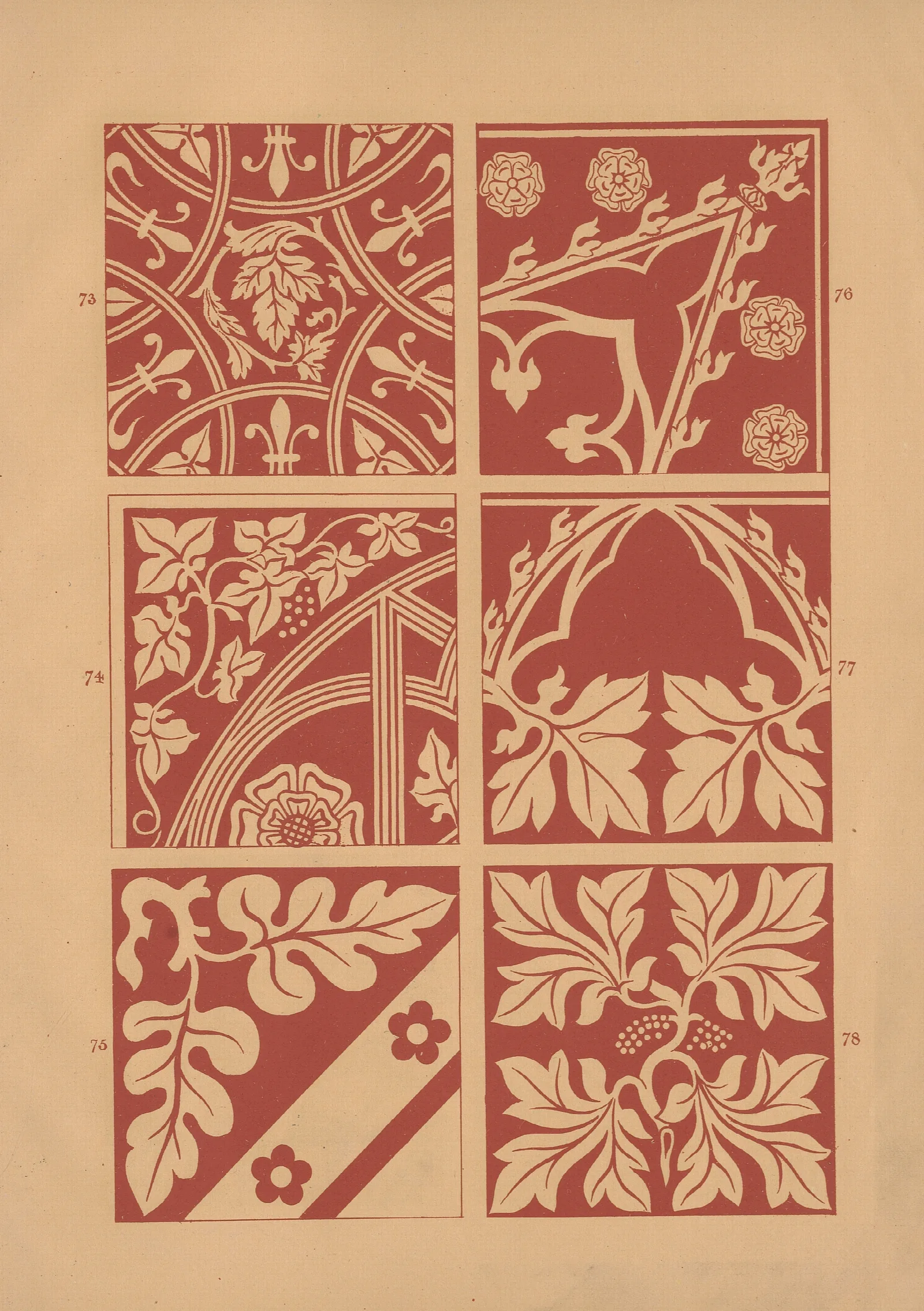 Examples Of Encaustic Tiles Pl 12 Wall Art by Owen Jones - Canvas Print