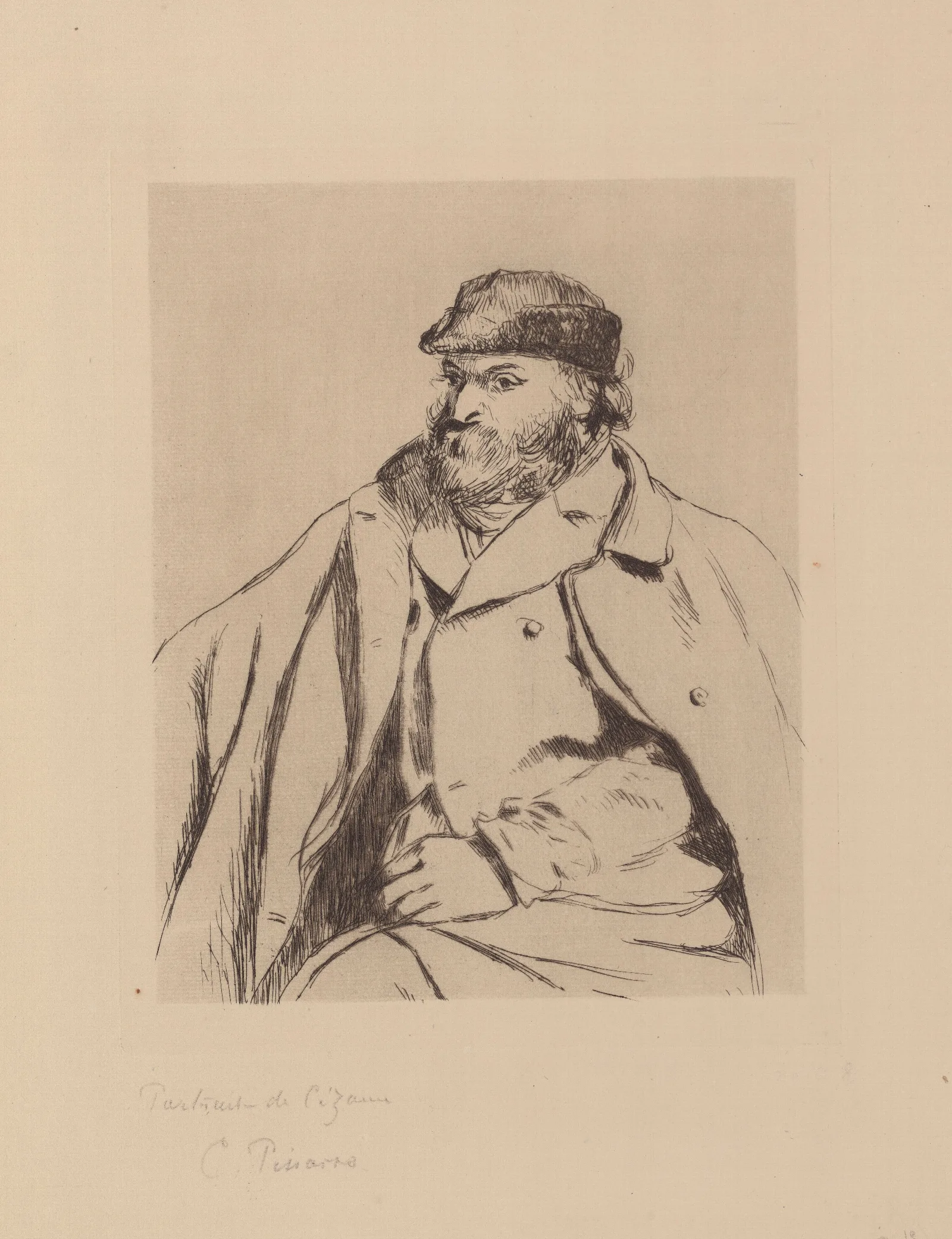 Portrait De Cezanne Wall Art by Camille Pissarro - Canvas Print