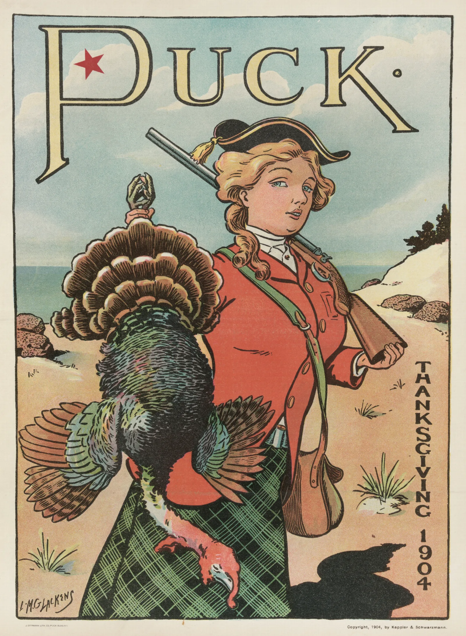 Puck Thanksgiving 1904 Wall Art by Louis Glackens - Canvas Print