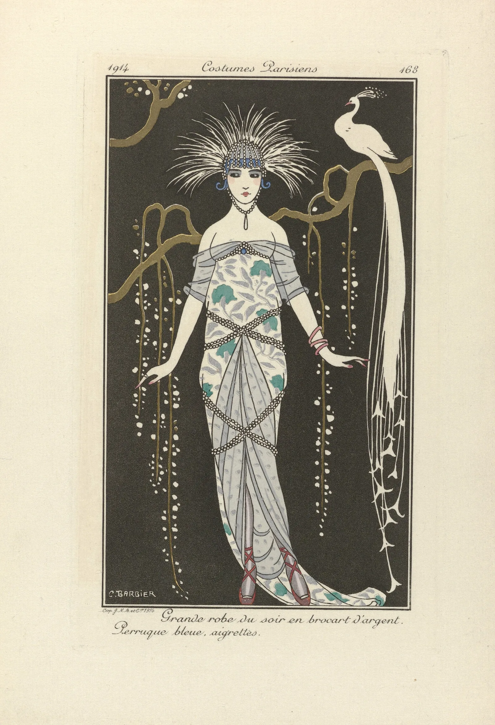 Eventails De Paquin 3 Wall Art by George Barbier - Canvas Print