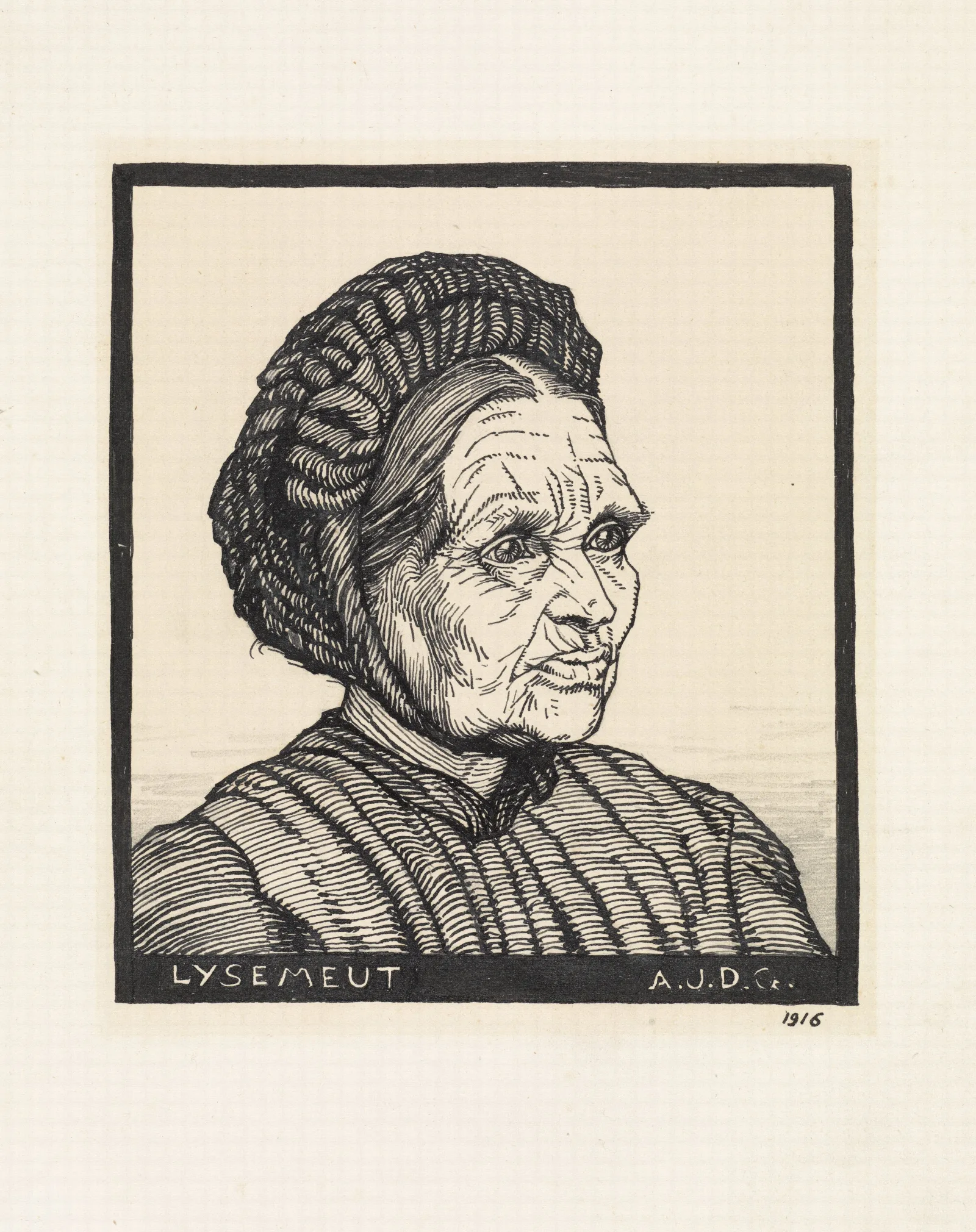 Portrait Of A Laren Farmers Wife Named Lysemeut Wall Art by Julie de Graag - Canvas Print