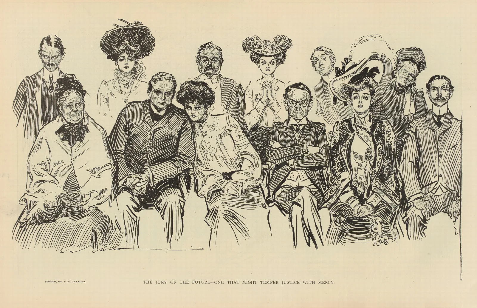 The Jury Of The Future One That Might Temper Justice With Mercy Wall Art by Charles Dana Gibson - Canvas Print