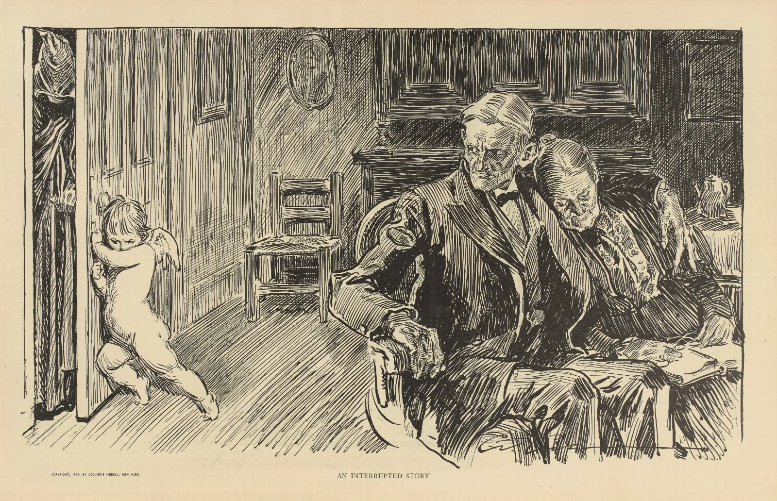 An Interrupted Story Wall Art by Charles Dana Gibson - Canvas Print