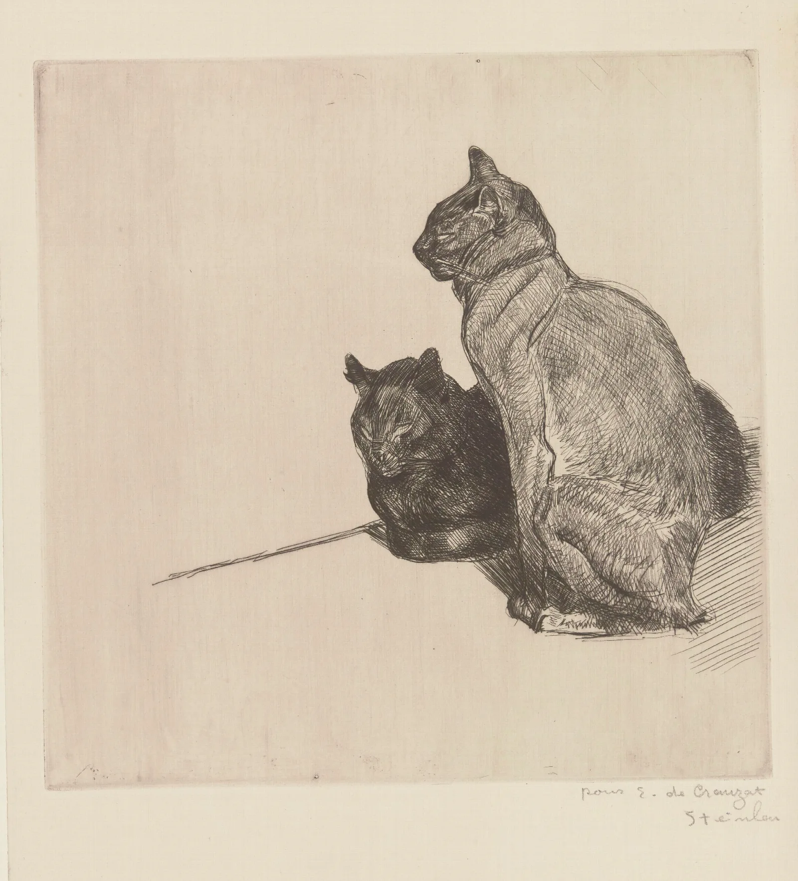 Deux Chats Au Repos Wall Art by Théophile Alexandre Steinlen - Canvas Print