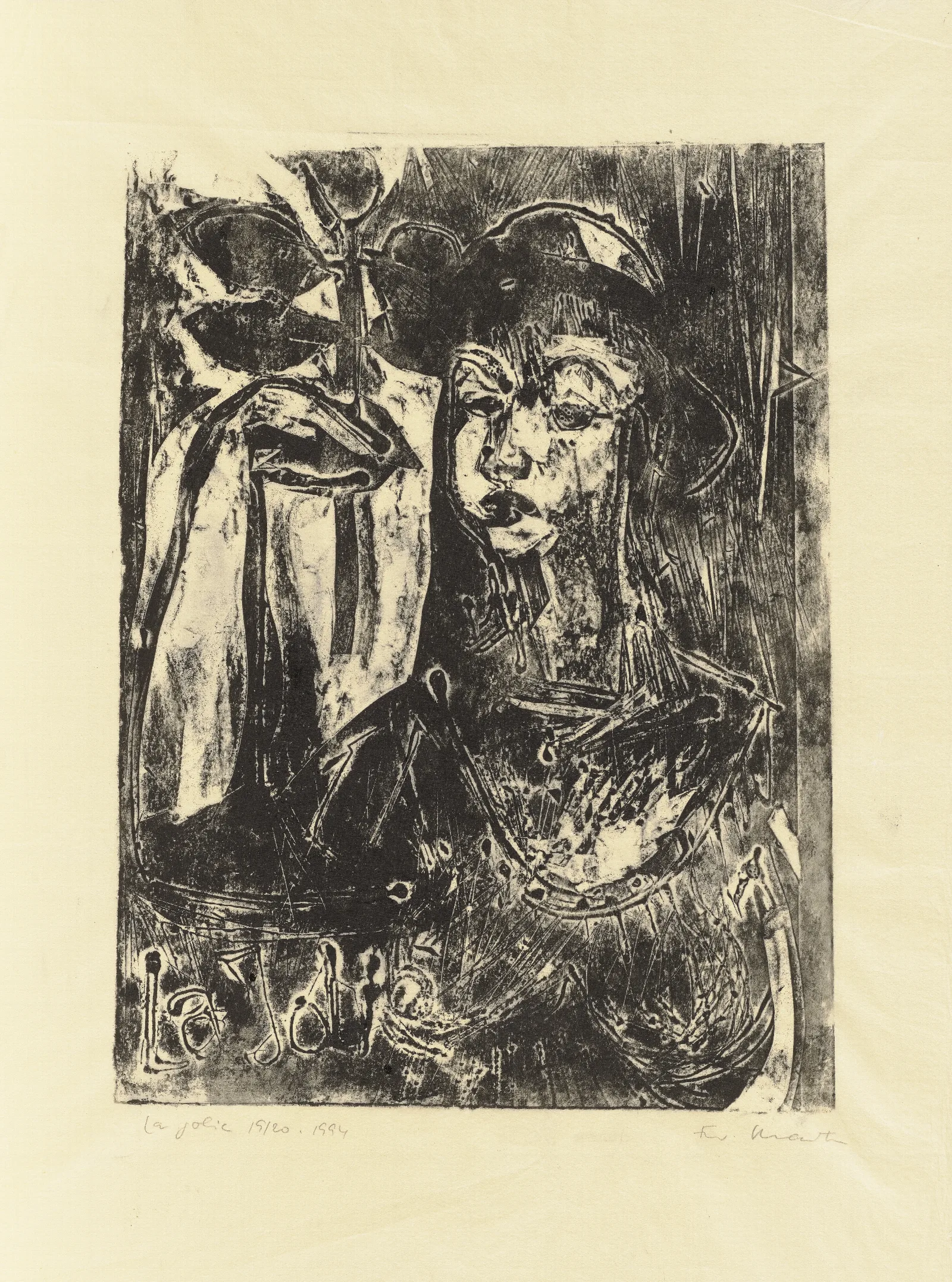 Melancholischer Kopf Wall Art by Ernst Ludwig Kirchner - Canvas Print