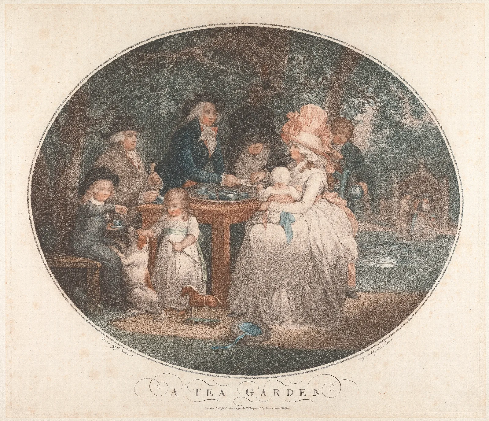 A Tea Garden Wall Art by George Morland - Canvas Print