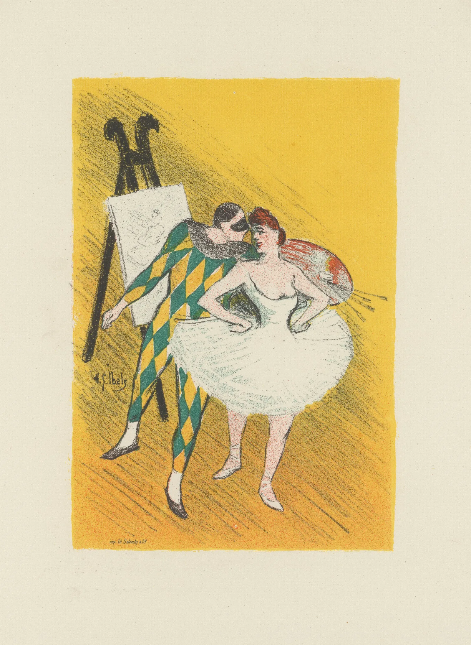 Arlequin Et Colombine 2 Wall Art by Henri-Gabriel Ibels - Canvas Print