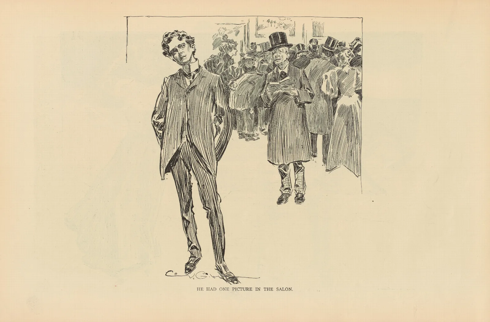 He Had One Picture In The Salon 2 Wall Art by Charles Dana Gibson - Canvas Print