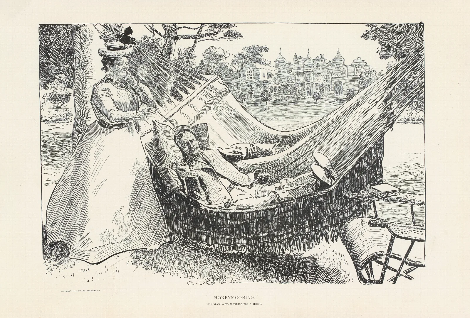 Honeymooning Wall Art by Charles Dana Gibson - Canvas Print