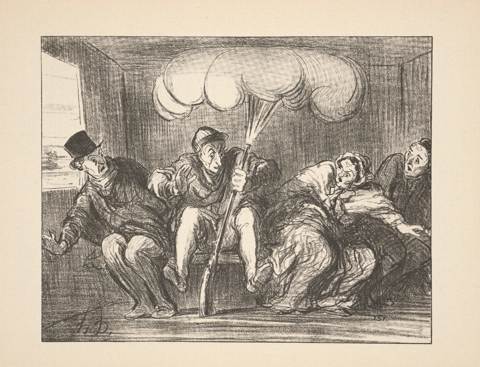 Hunting And Fishing Pl 14 Wall Art by Honoré Daumier - Canvas Print