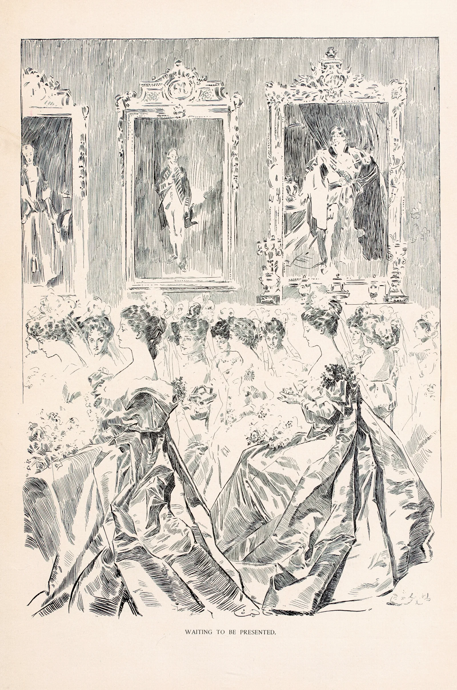 Waiting To Be Presented Wall Art by Charles Dana Gibson - Canvas Print