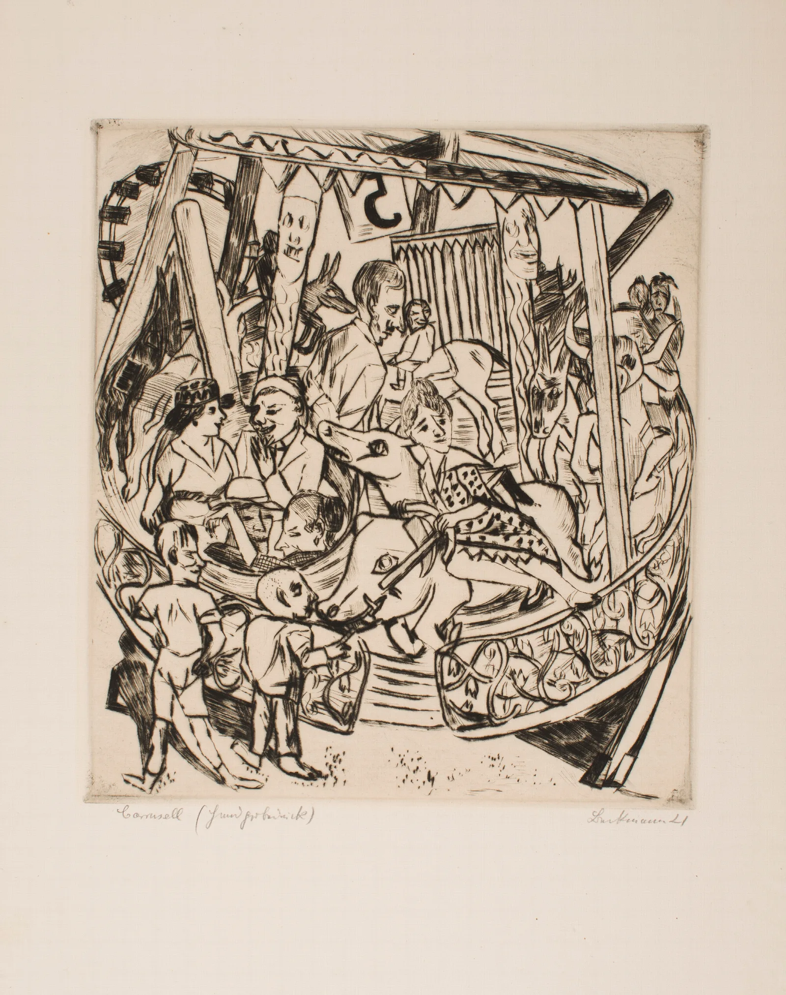 Merry Go Round 3 Wall Art by Max Beckmann - Canvas Print