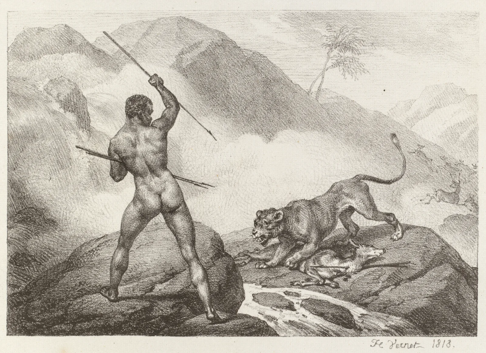 African Hunter Chasseur Africain Wall Art by Horace Vernet - Canvas Print