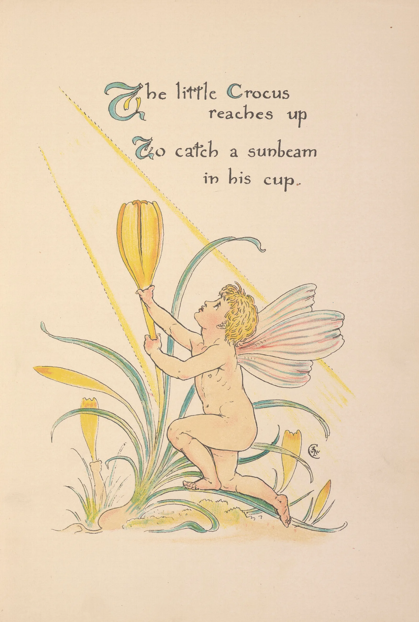 Floras Feast A Masque Of Flowers Pl 05 Wall Art by Walter Crane - Canvas Print