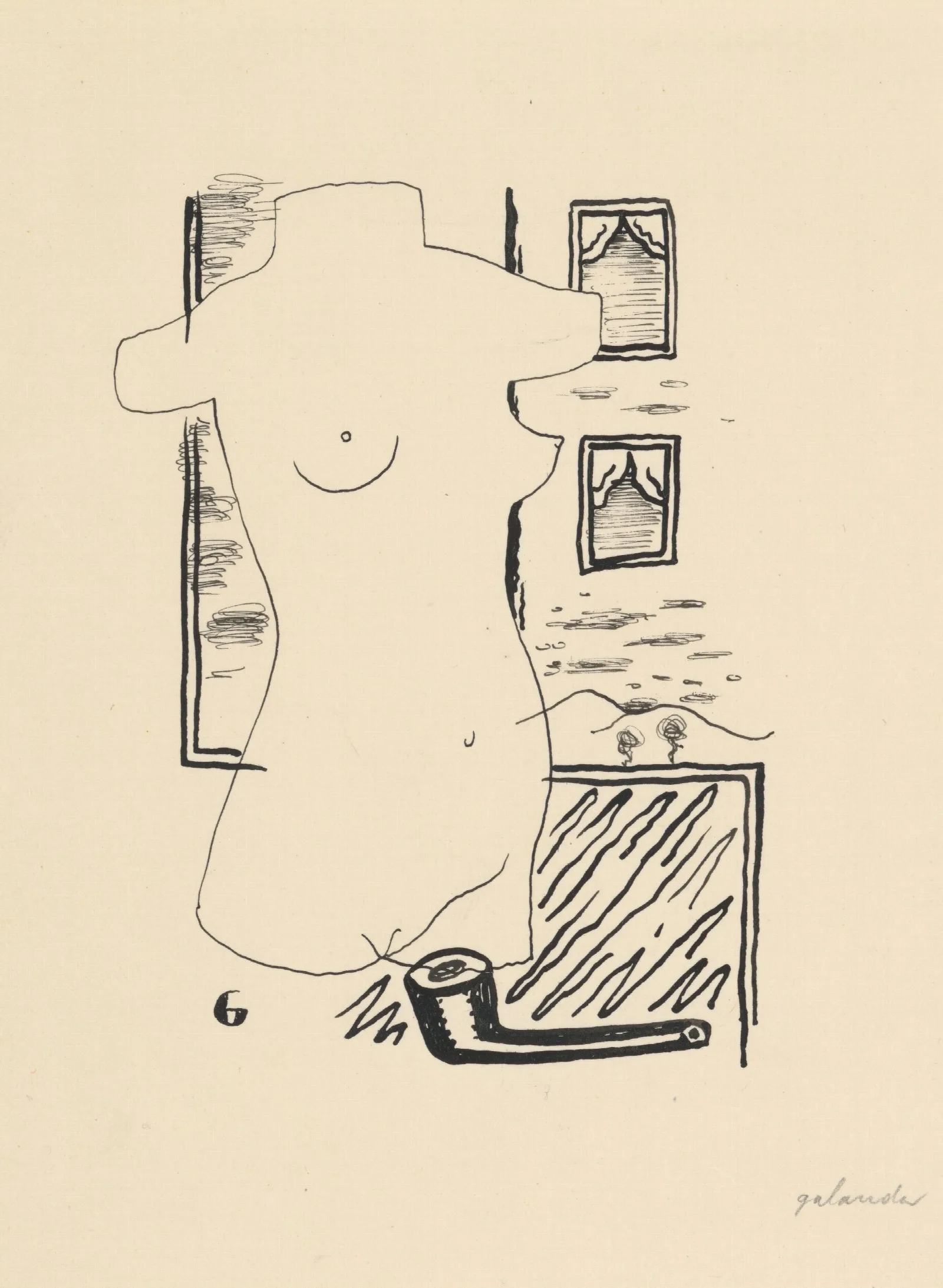 Woman And A Pipe Wall Art by Mikuláš Galanda - Canvas Print