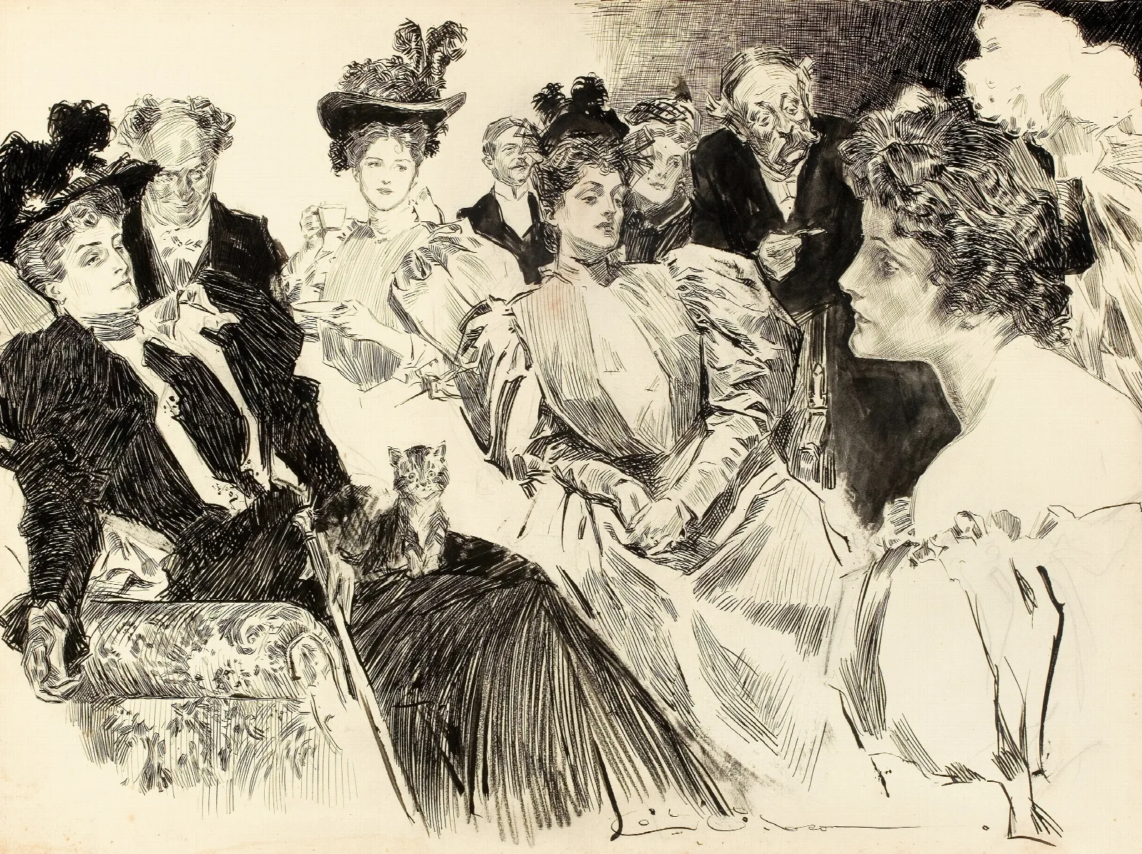 Tea Room Wall Art by Charles Dana Gibson - Canvas Print