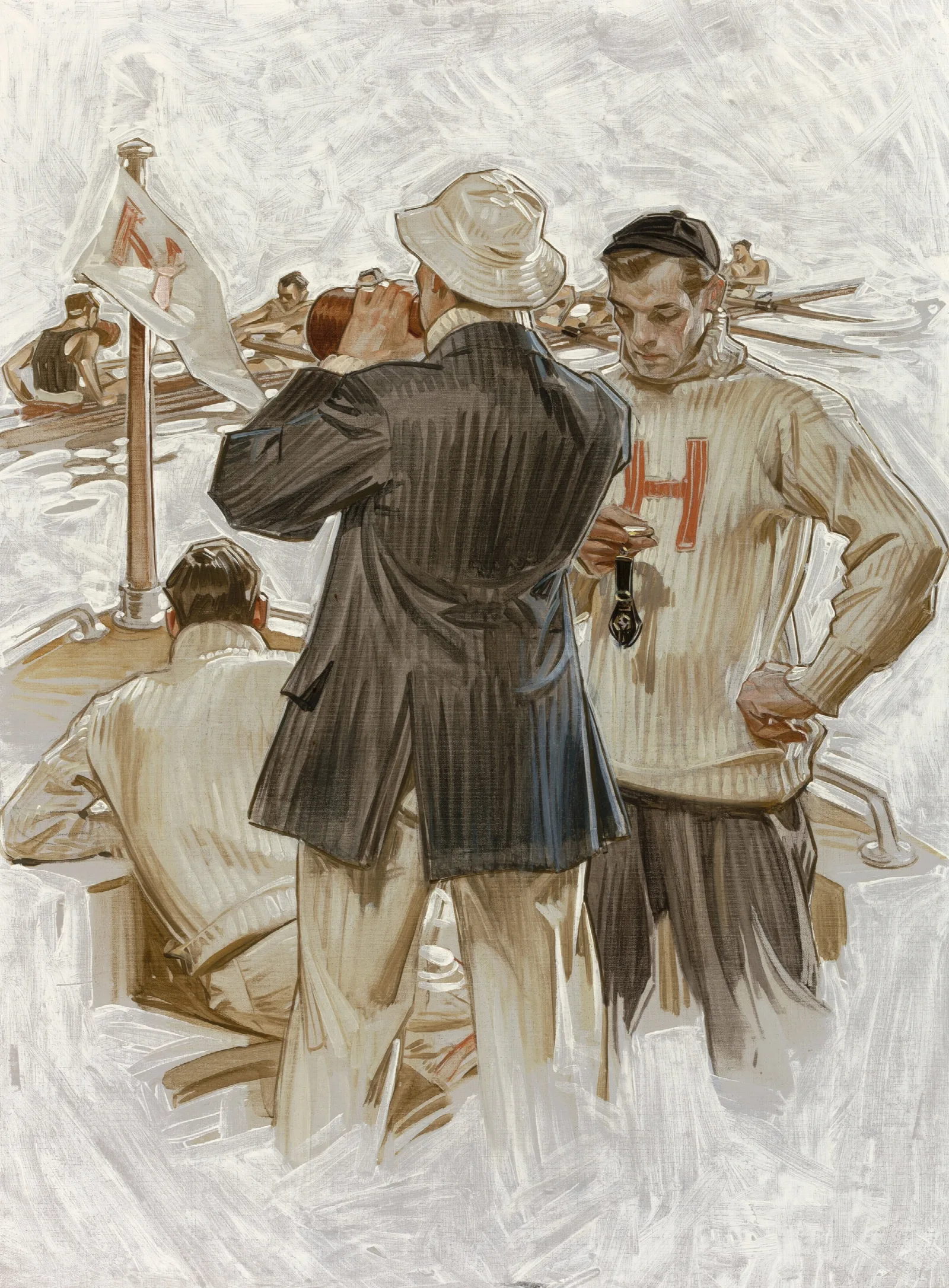 Harvard Crew Team Wall Art by Joseph Christian Leyendecker - Canvas Print