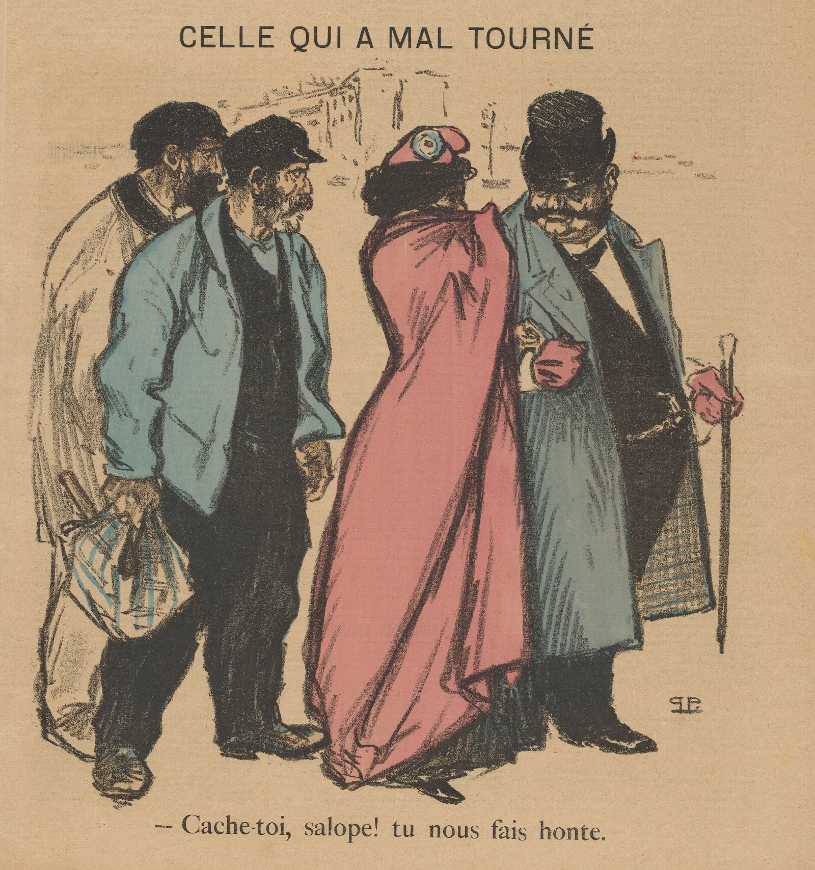 Celle Qui A Mal Tourne 2 Wall Art by Théophile Alexandre Steinlen - Canvas Print