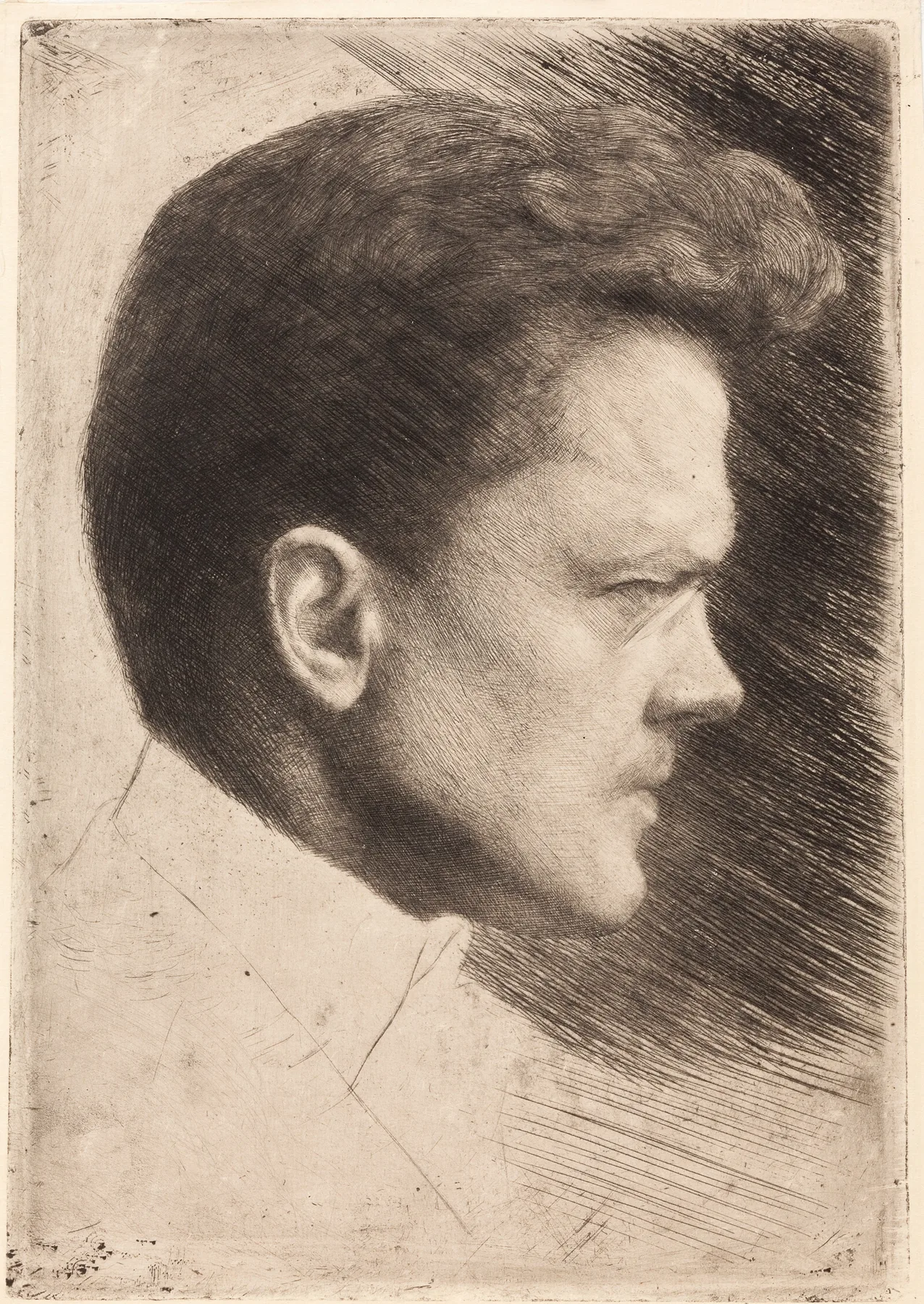 Self Portrait Profile Wall Art by Józef Pankiewicz - Canvas Print