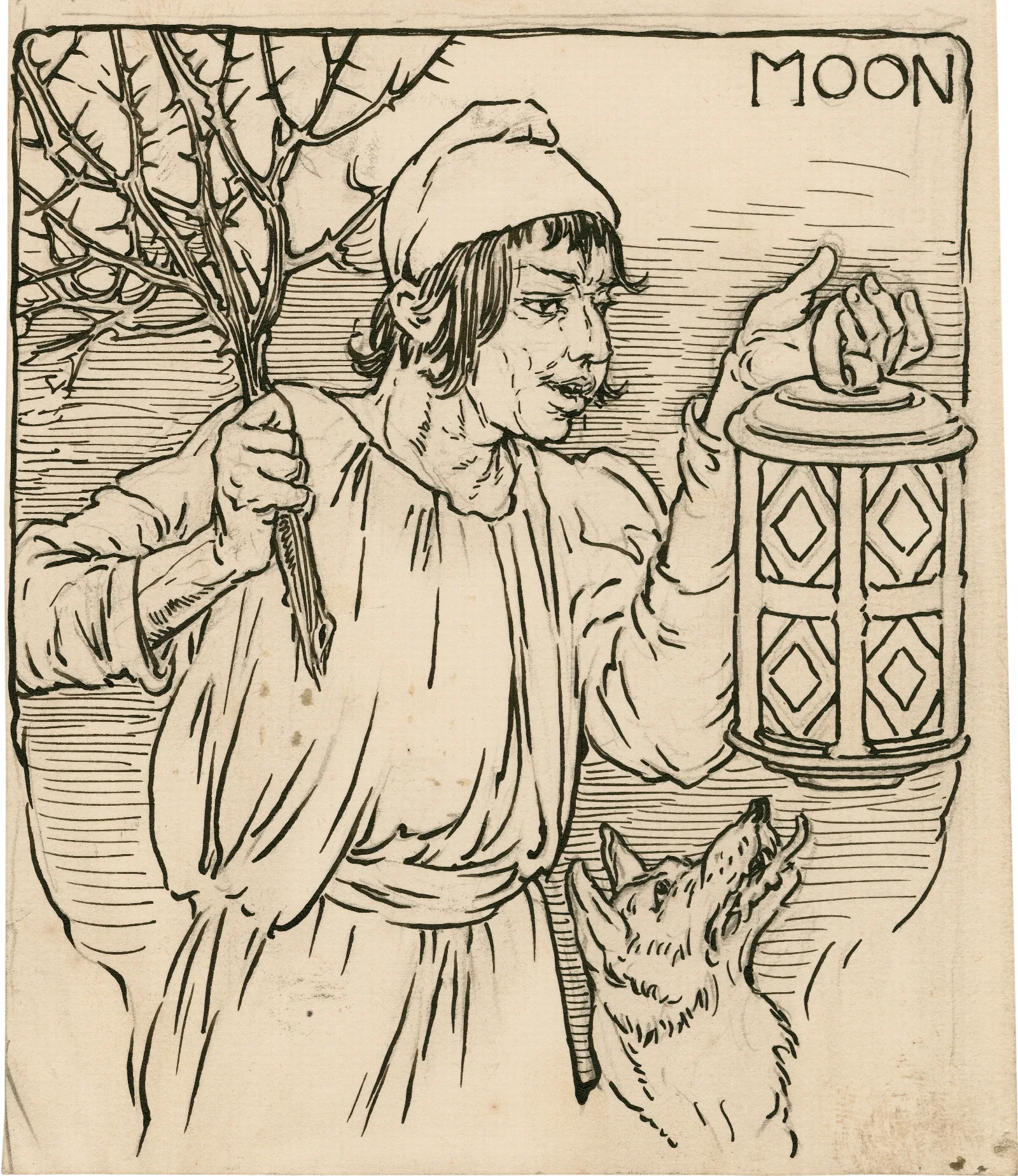 Moon I E Robin Starveling The Tailor In The Play Of Pyramus And Thisbe Wall Art by Louis Rhead - Canvas Print