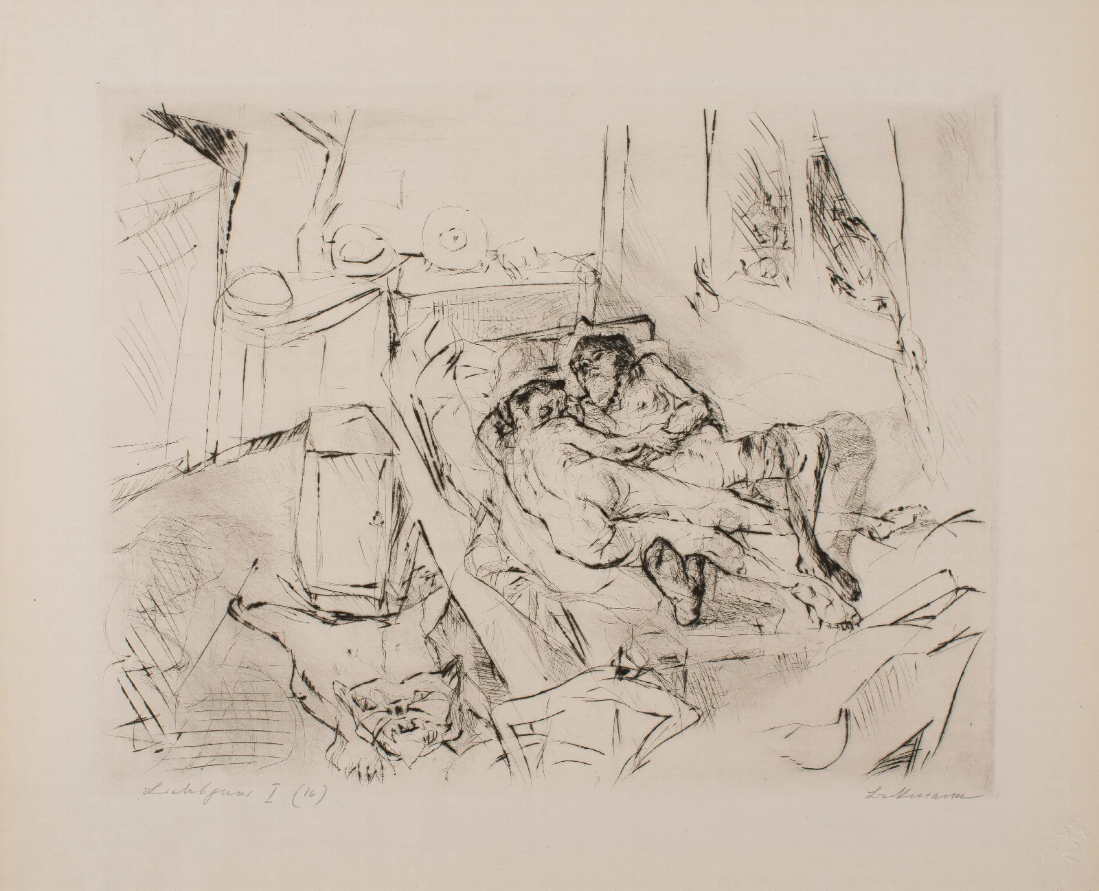 Lovers I Plate 4 From The Portfolio Faces Wall Art by Max Beckmann - Canvas Print