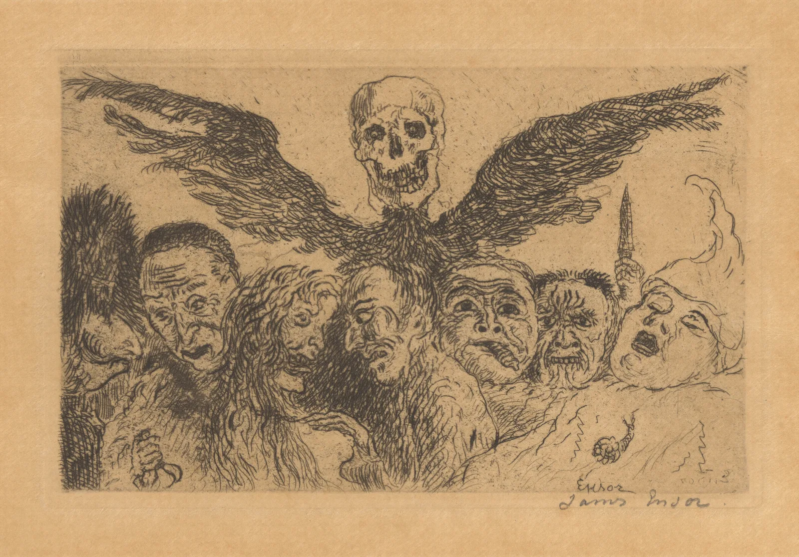 De Hoofdzonden Gedomineerd Door De Dood 2 Wall Art by James Ensor - Canvas Print