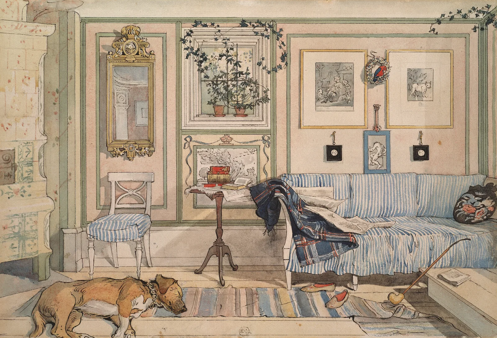Cosy Corner Wall Art by Carl Larsson - Canvas Print