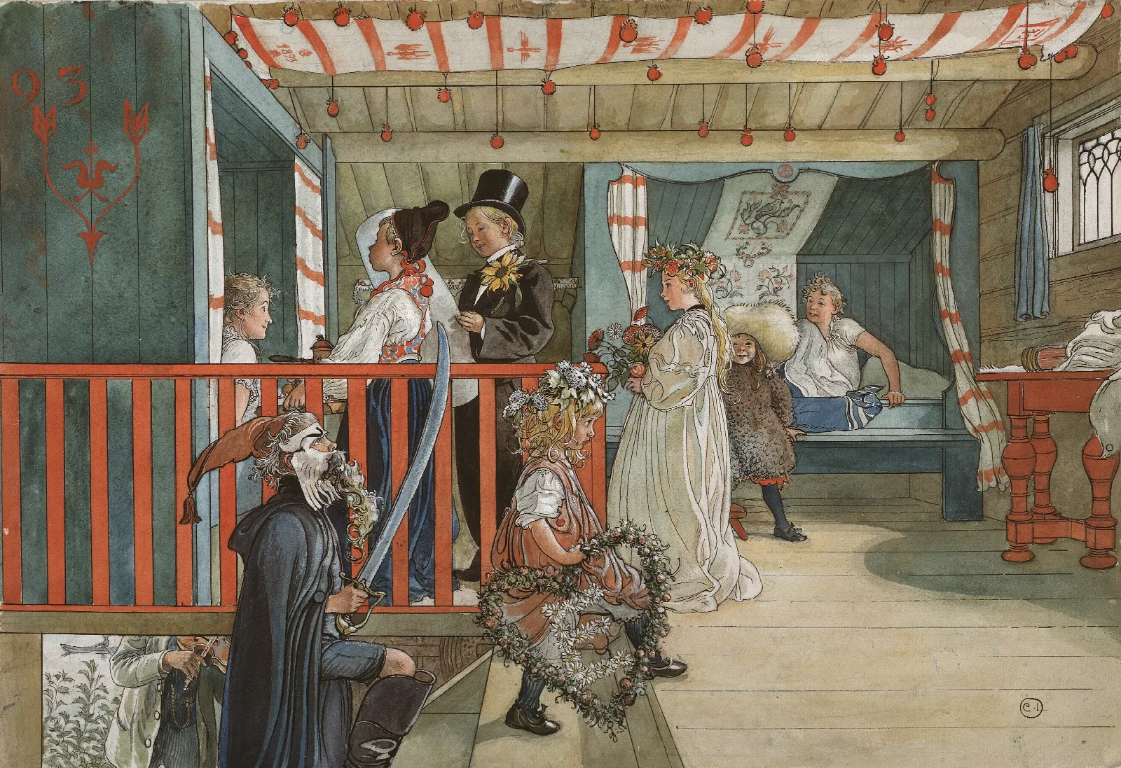 A Day Of Celebration 2 Wall Art by Carl Larsson - Canvas Print