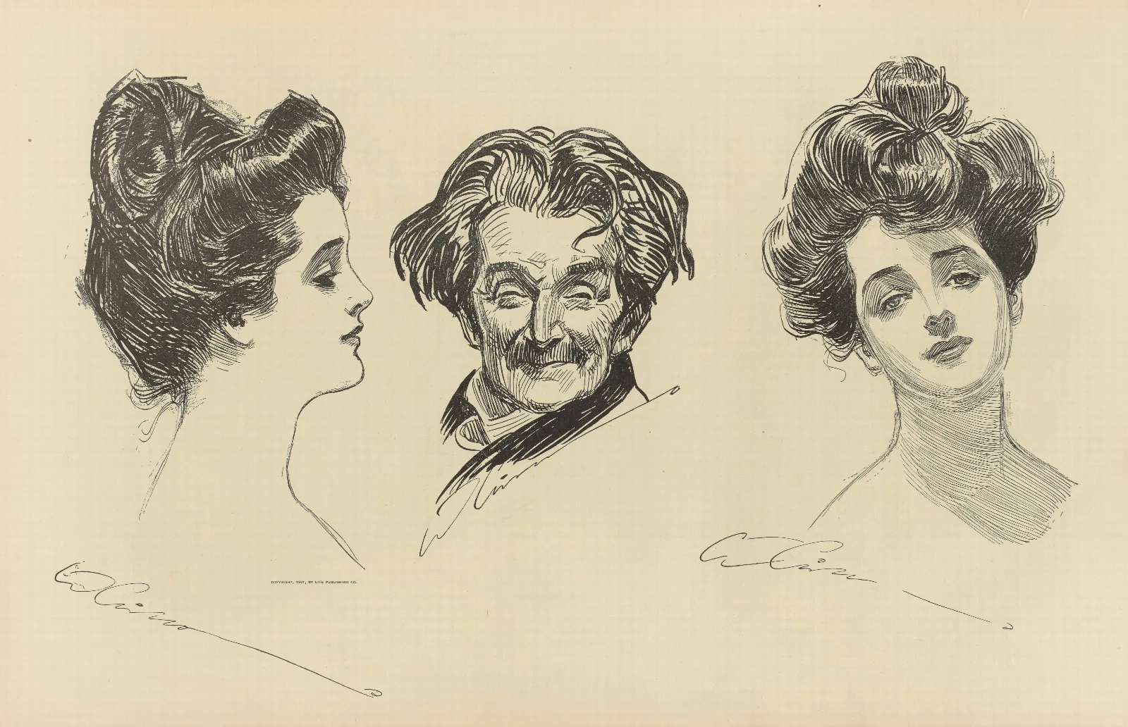 Illustration 311 by Charles Dana Gibson Wall Art by Charles Dana Gibson - Canvas Print
