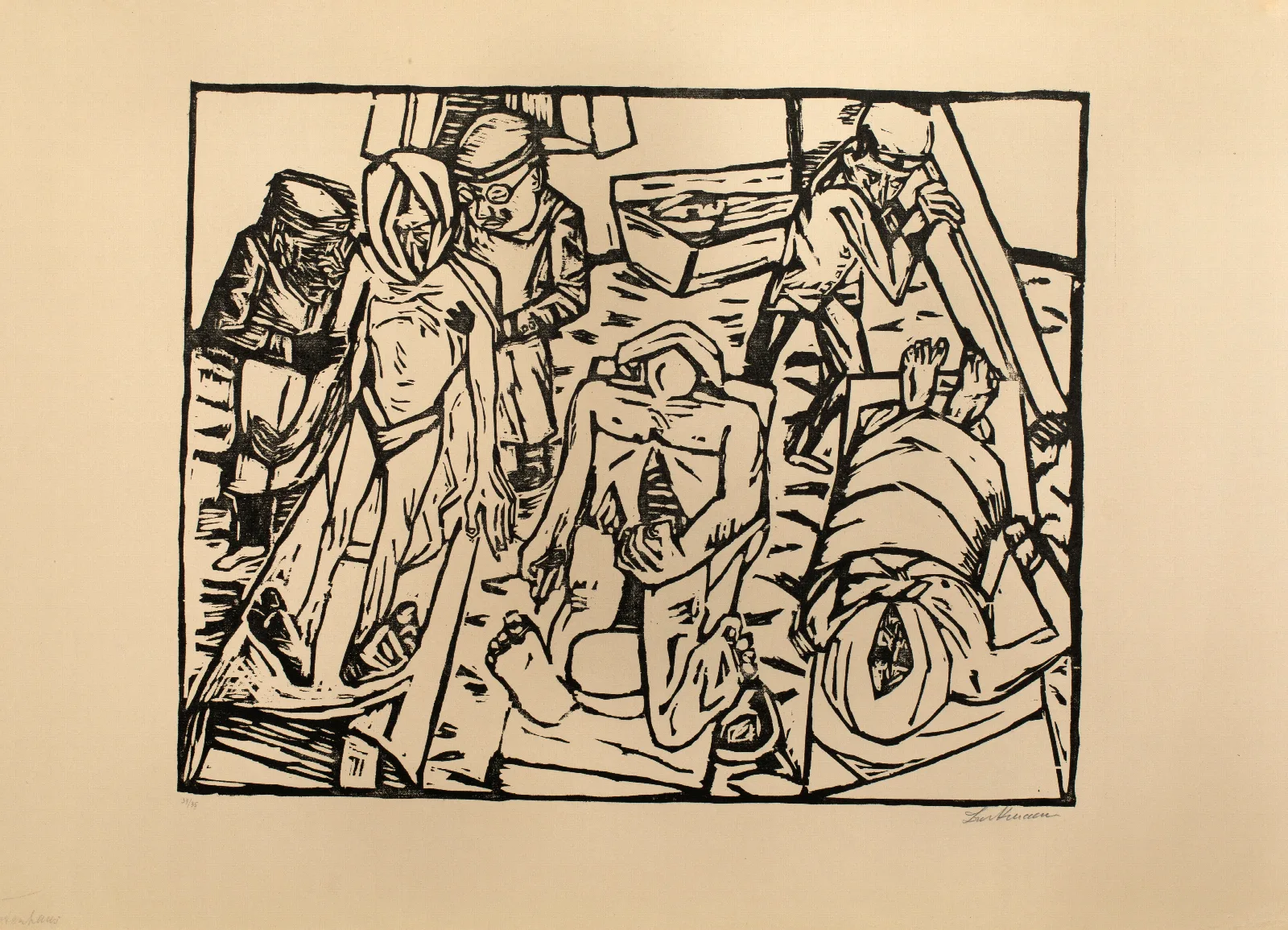 Morgue 2 Wall Art by Max Beckmann - Canvas Print