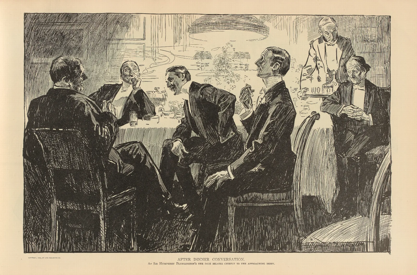 After Dinner Conversation Wall Art by Charles Dana Gibson - Canvas Print
