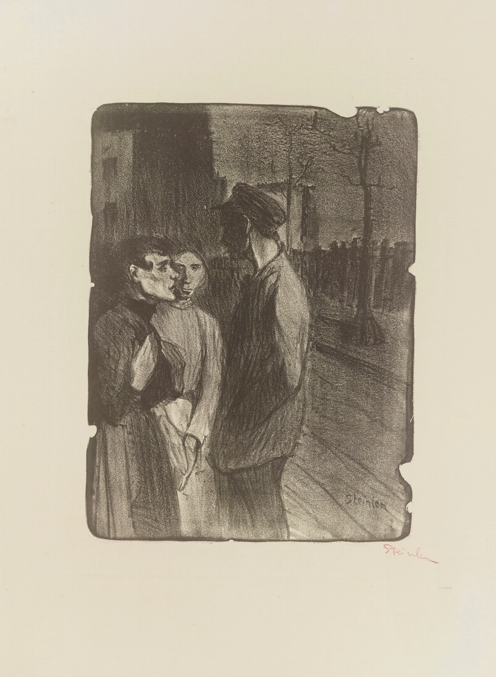 Filles Et Souteneur Wall Art by Théophile Alexandre Steinlen - Canvas Print