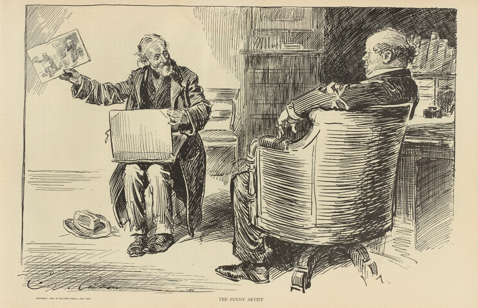 The Funny Artist Wall Art by Charles Dana Gibson - Canvas Print
