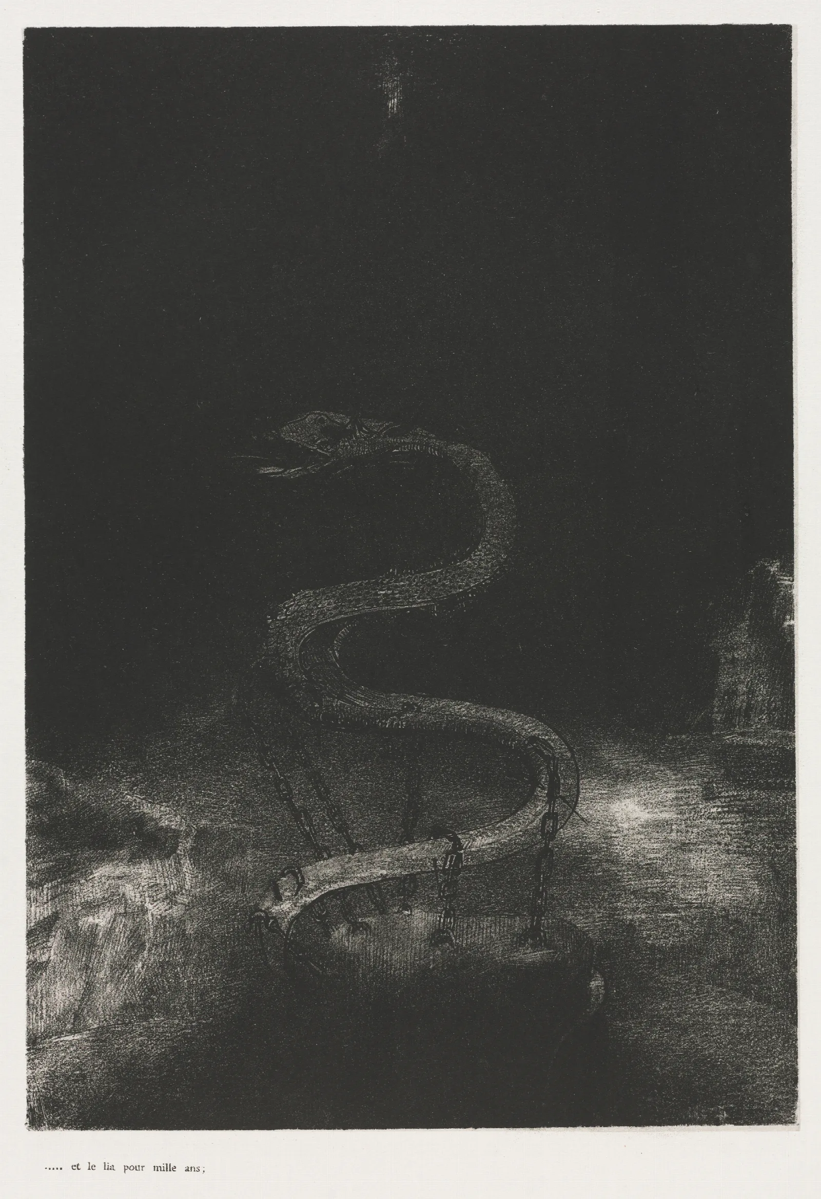 And Bound Him A Thousand Years Wall Art by Odilon Redon - Canvas Print
