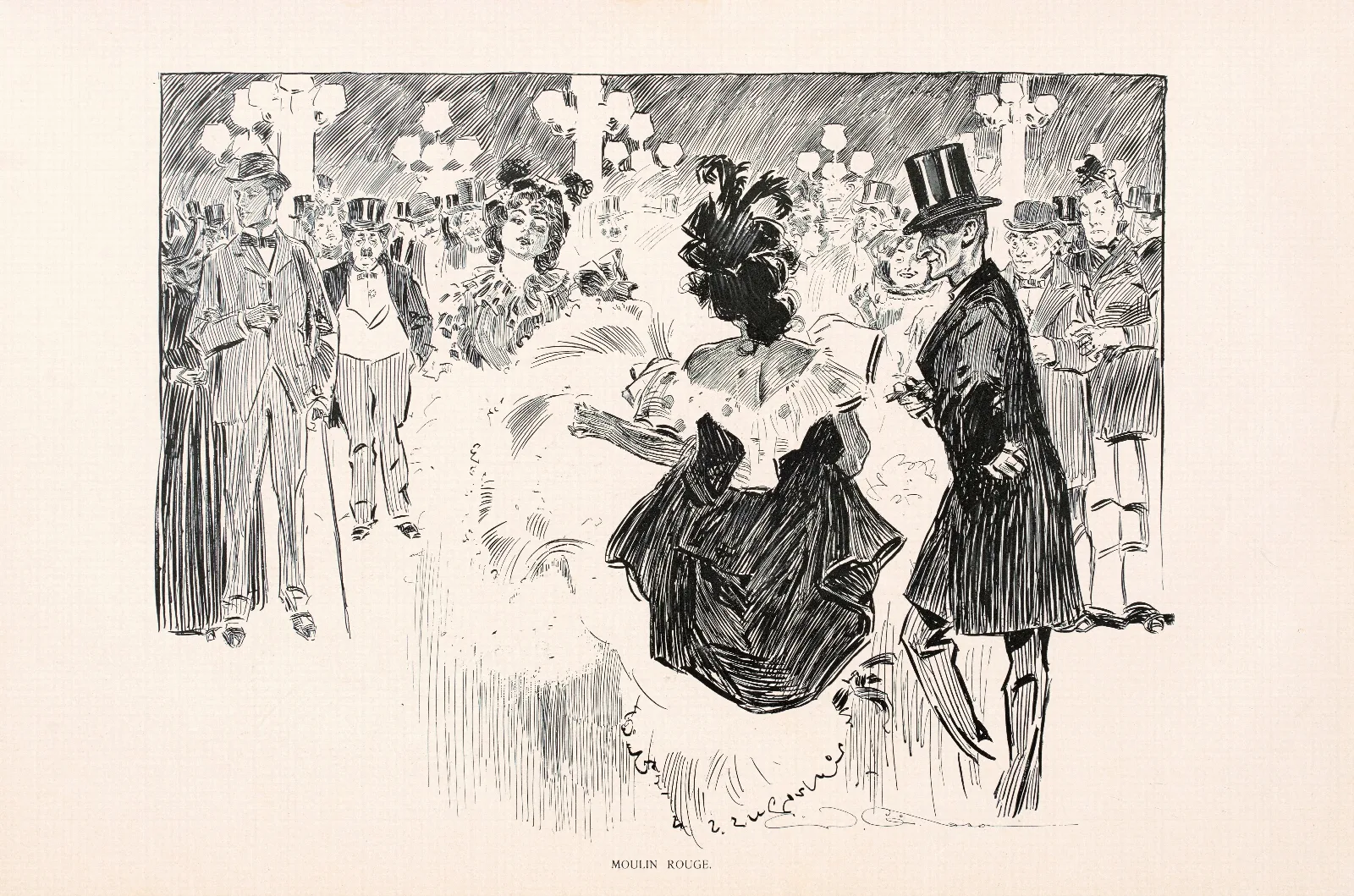 Moulin Rouge 3 Wall Art by Charles Dana Gibson - Canvas Print