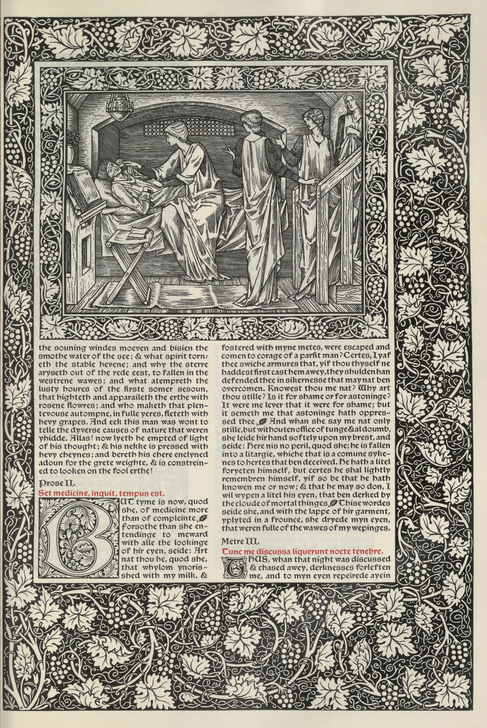 The Works Of Geoffrey Chaucer Pl 56 Wall Art by Sir Edward Coley Burne-Jones - Canvas Print
